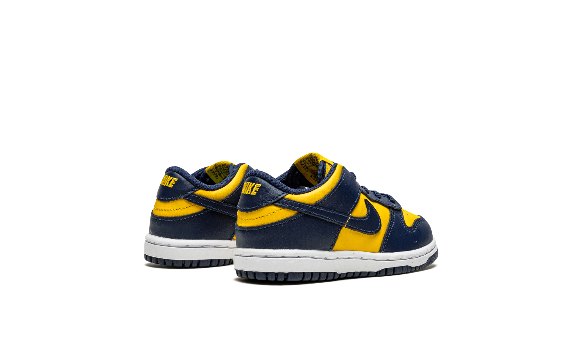 nike dunk low michigan 2021 td+CW1589-700+diagnol right behind view