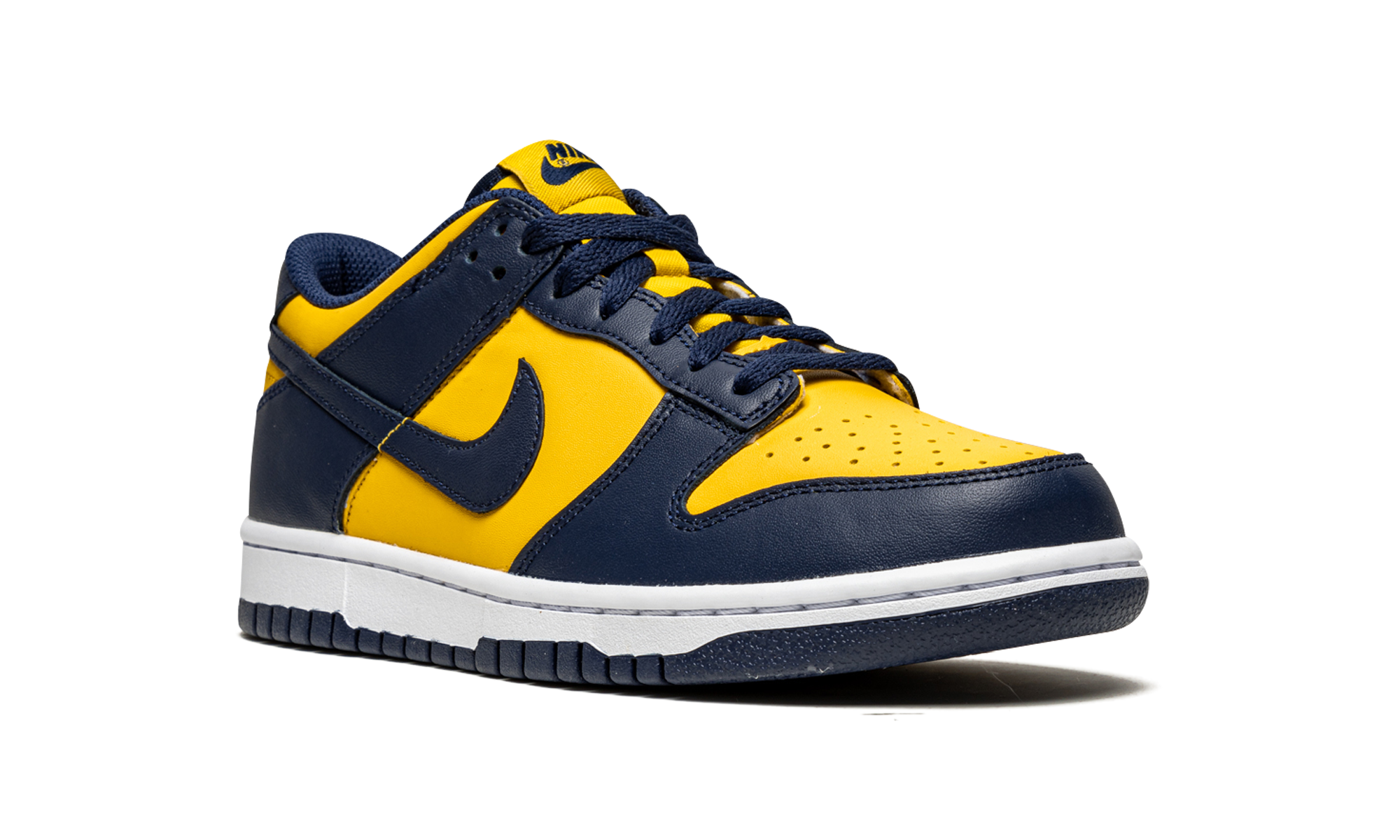 nike dunk low michigan 2021 2024 gs+CW1590-700+diagnol right view 3