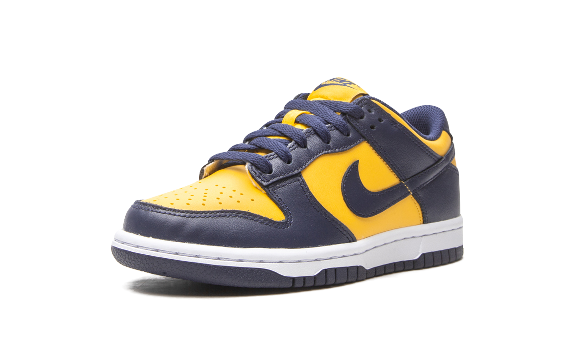 nike dunk low michigan 2021 2024 gs+CW1590-700+left diagnol single view