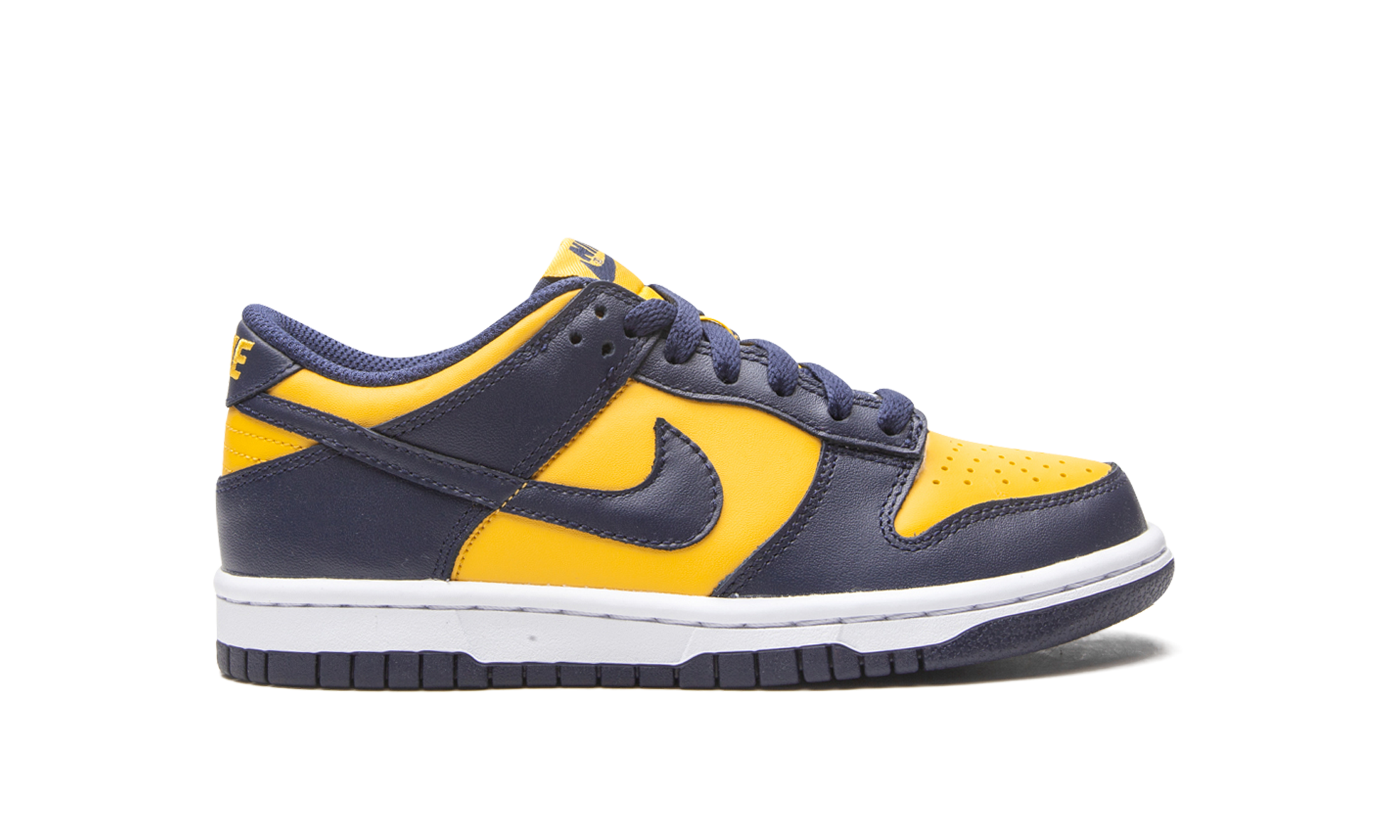 nike dunk low michigan 2021 2024 gs+CW1590-700+diagnol right view