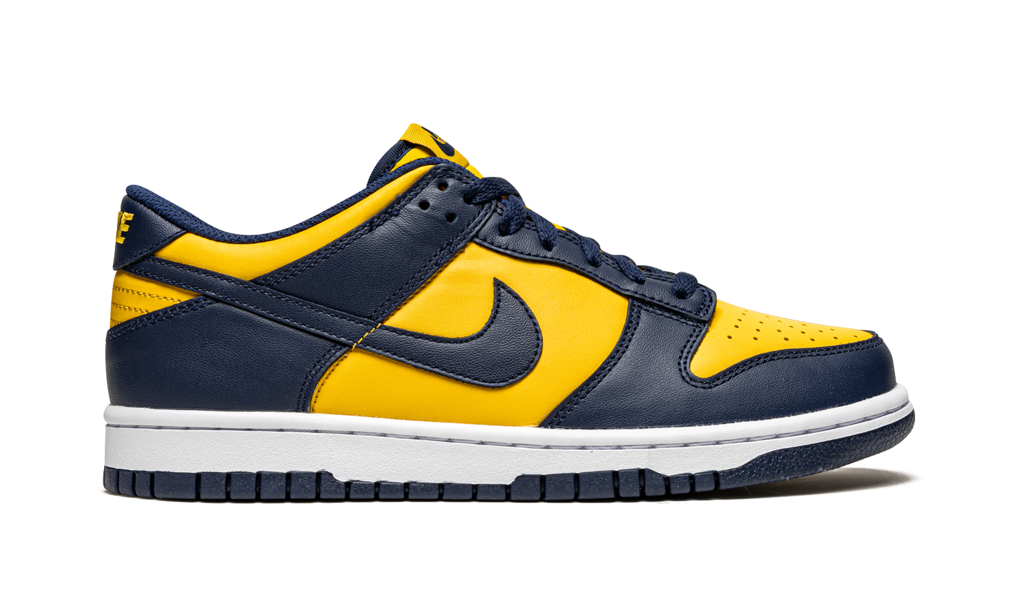 nike dunk low michigan 2021 2024 gs+CW1590-700+diagnol right view 1