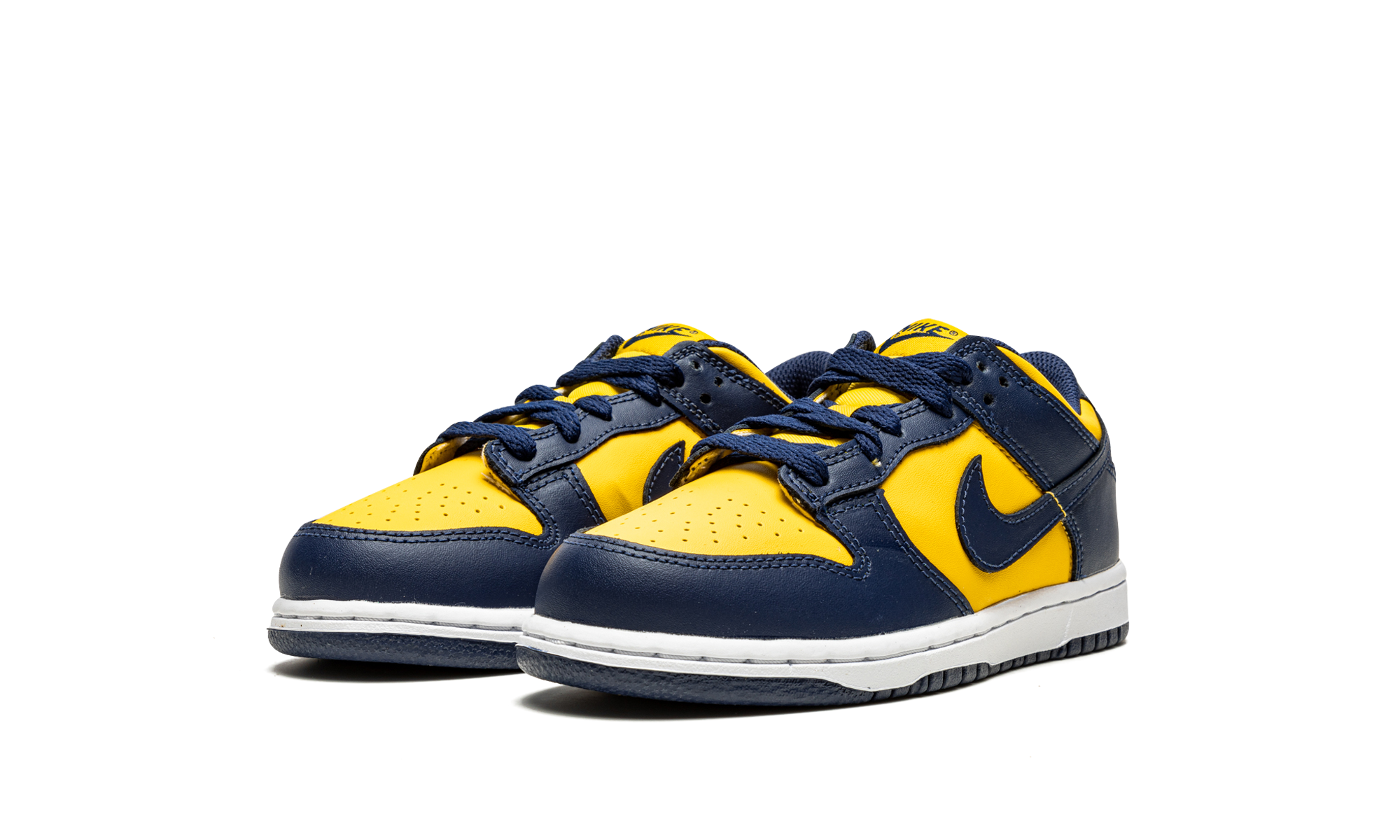 nike dunk low michigan 2021 2024 ps+CW1588-700+diagnol left view