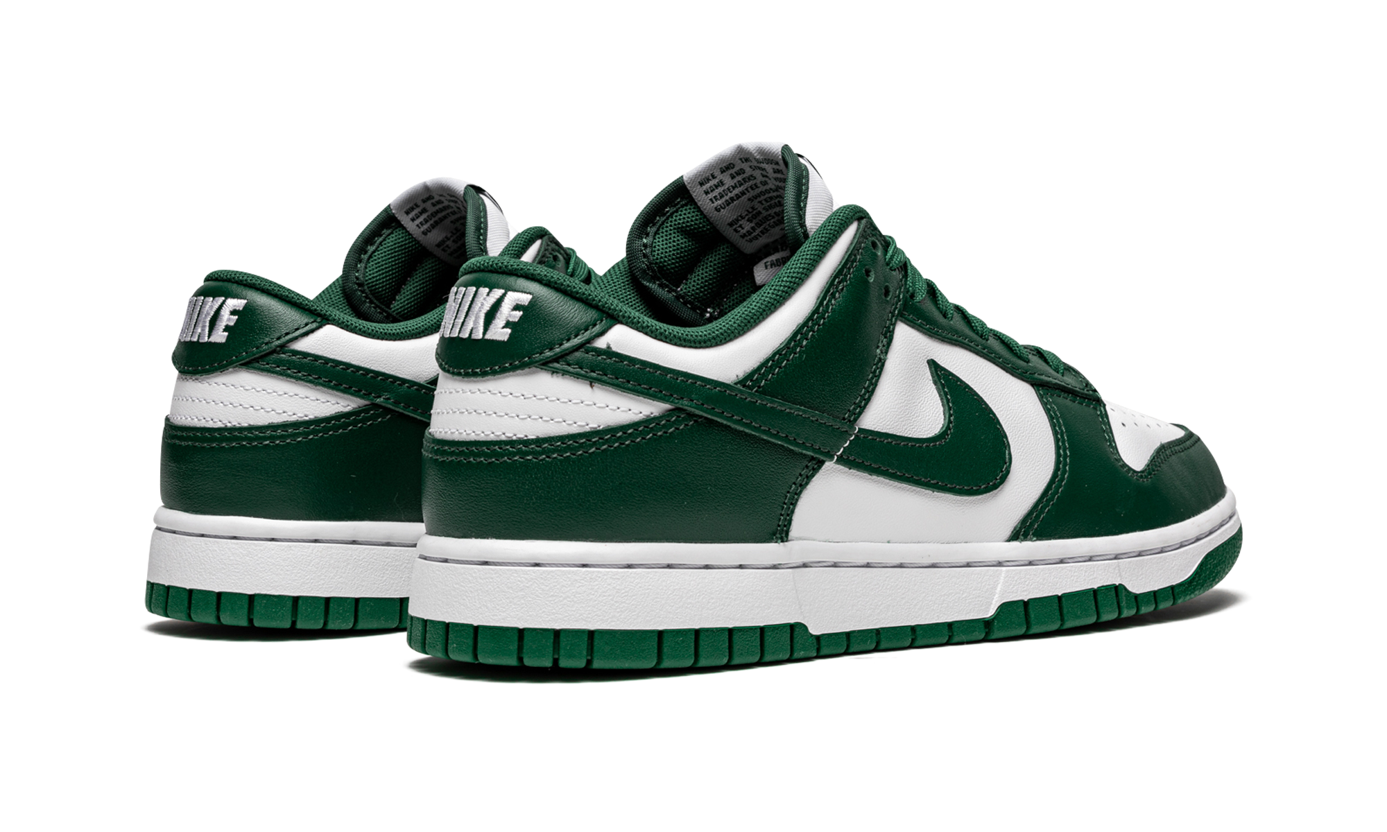 nike dunk low michigan state+DD1391-101+diagnol right behind view