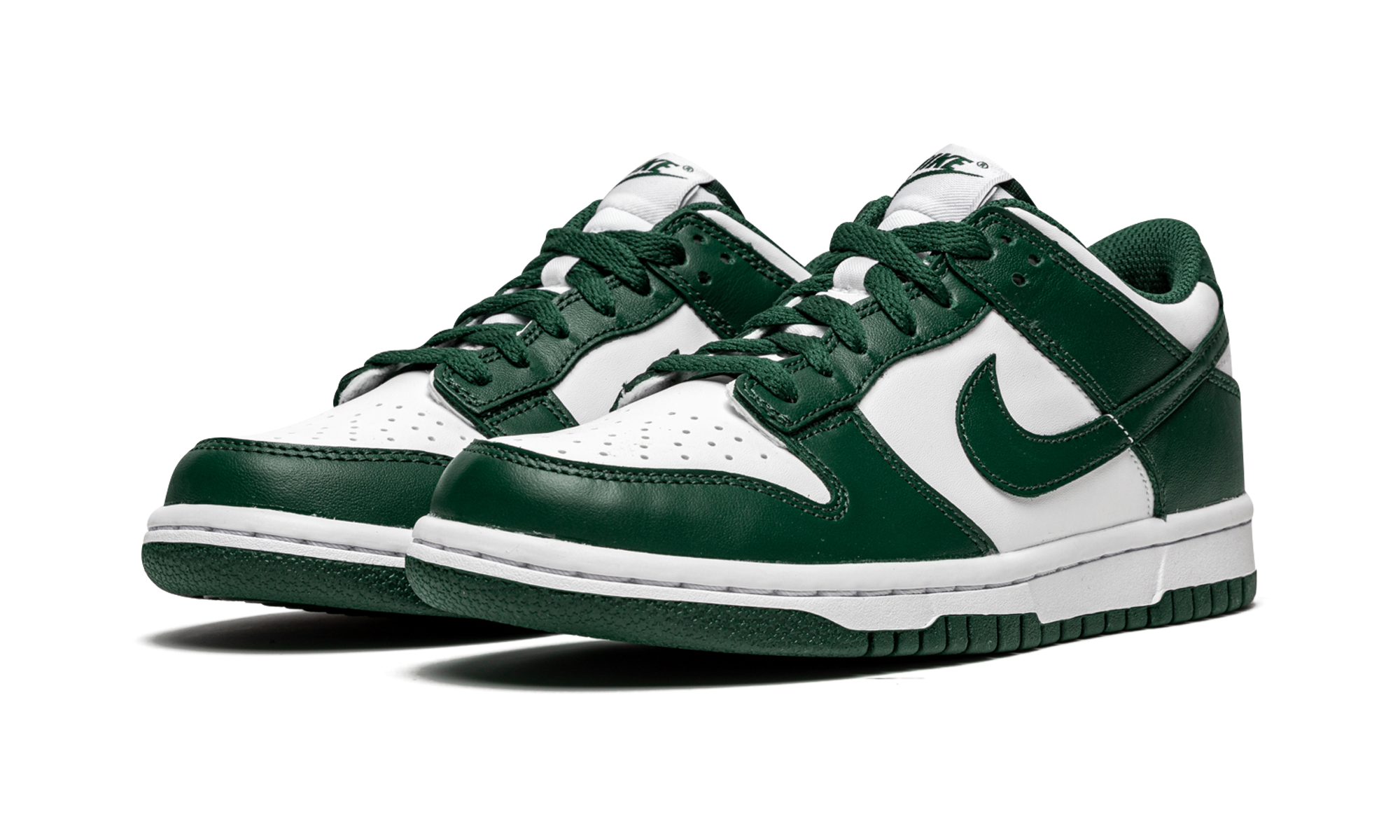 nike dunk low michigan state gs+CW1590-102+diagnol left view