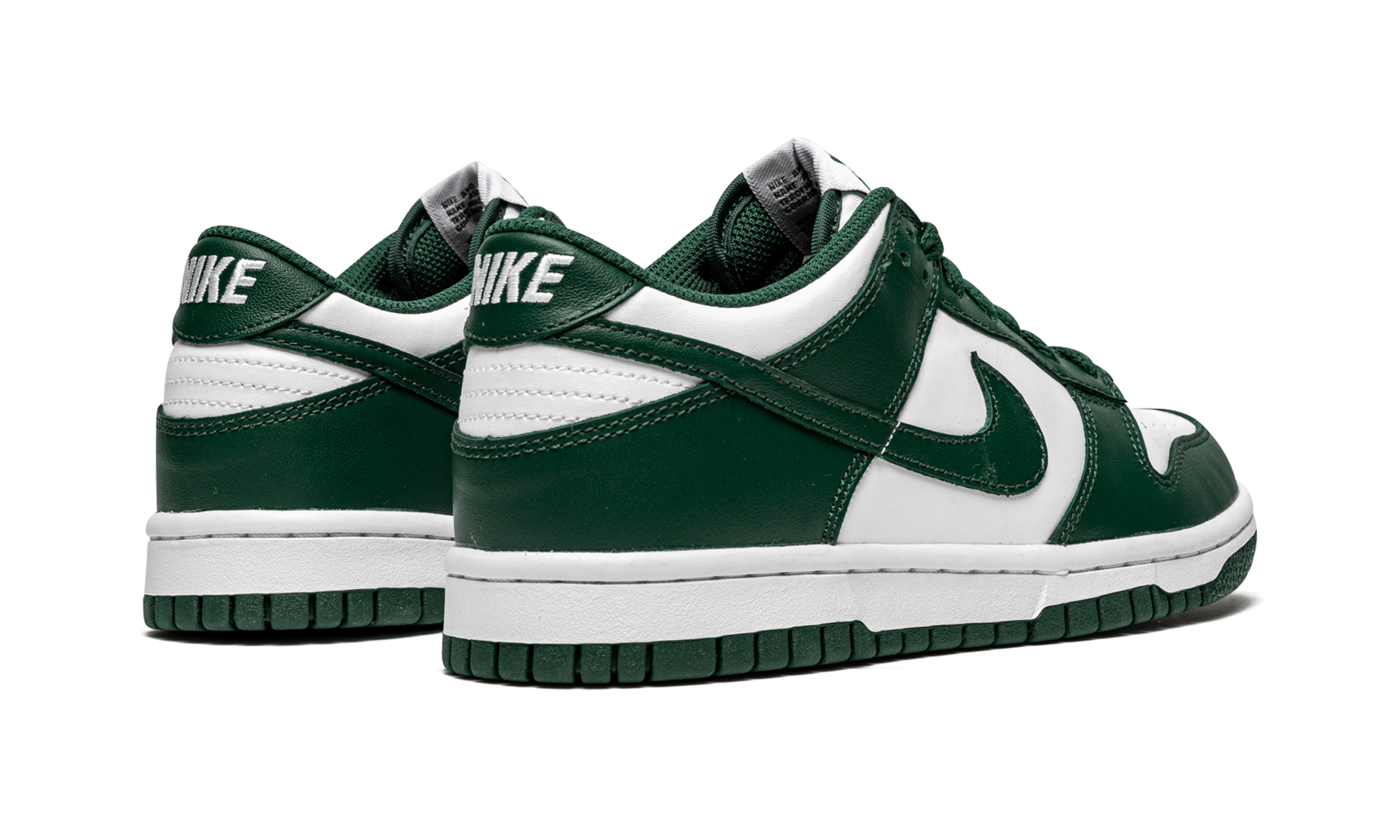 nike dunk low michigan state gs+CW1590-102+diagnol right behind view
