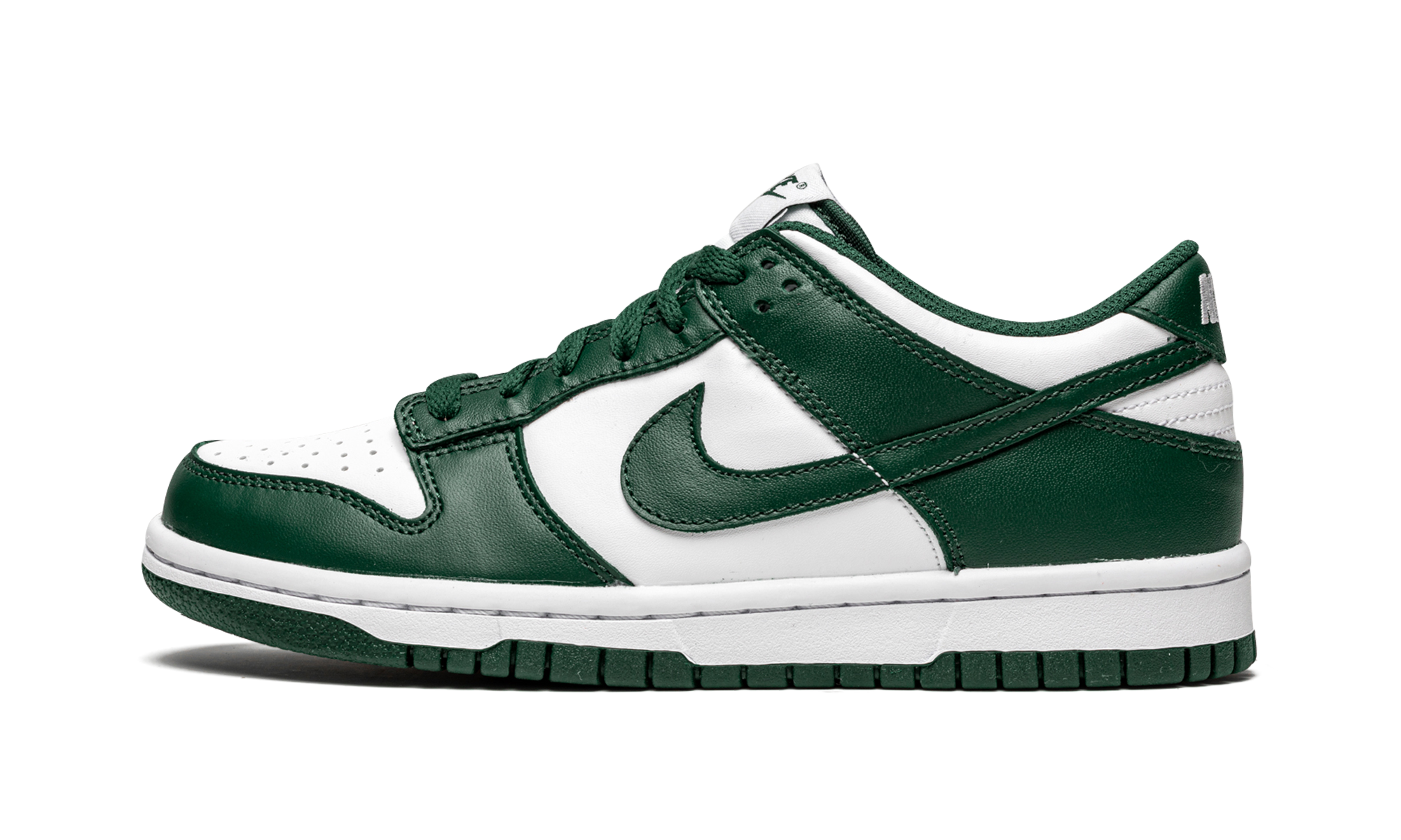 nike dunk low michigan state gs+CW1590-102+diagnol right view 1