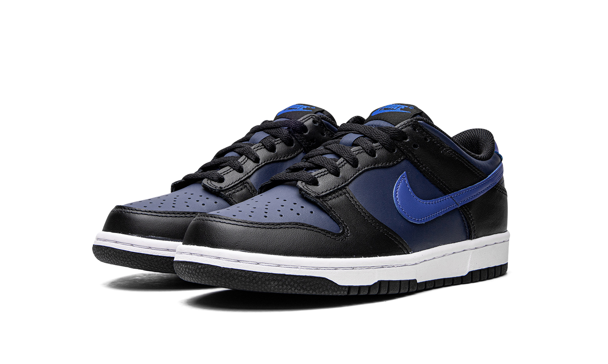 nike dunk low midnight navy gs+DH9765-402+diagnol left view