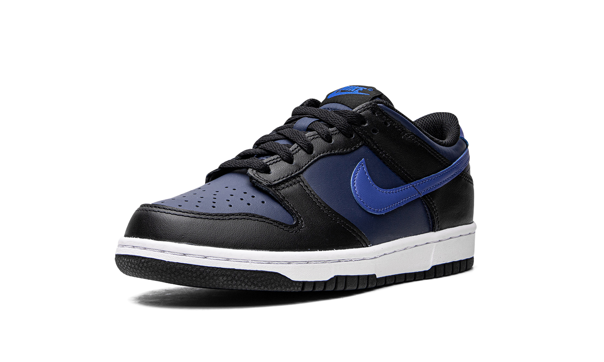 nike dunk low midnight navy gs+DH9765-402+left diagnol single view