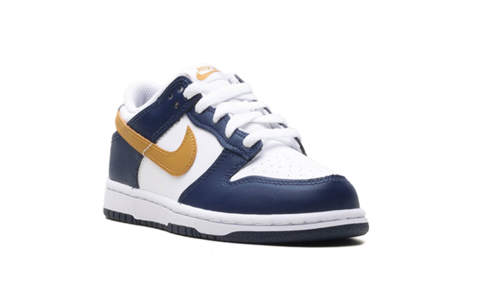 nike dunk low midnight navy wheat ps+FB9108-111+diagnol right view