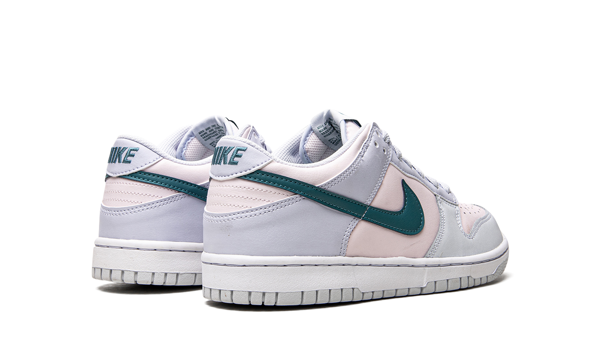 nike dunk low mineral teal gs+FD1232-002+diagnol right behind view