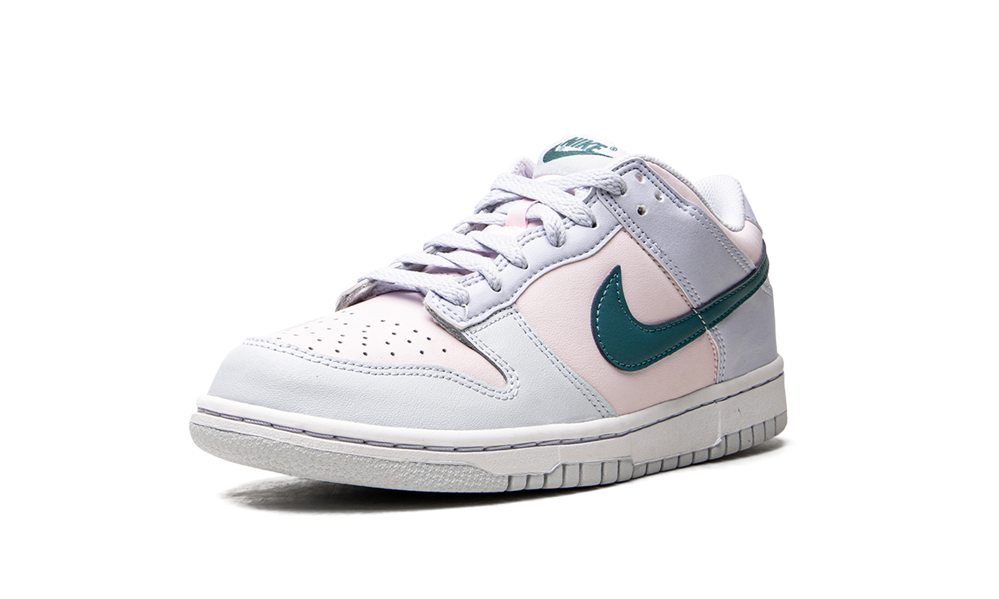 nike dunk low mineral teal gs+FD1232-002+left diagnol single view