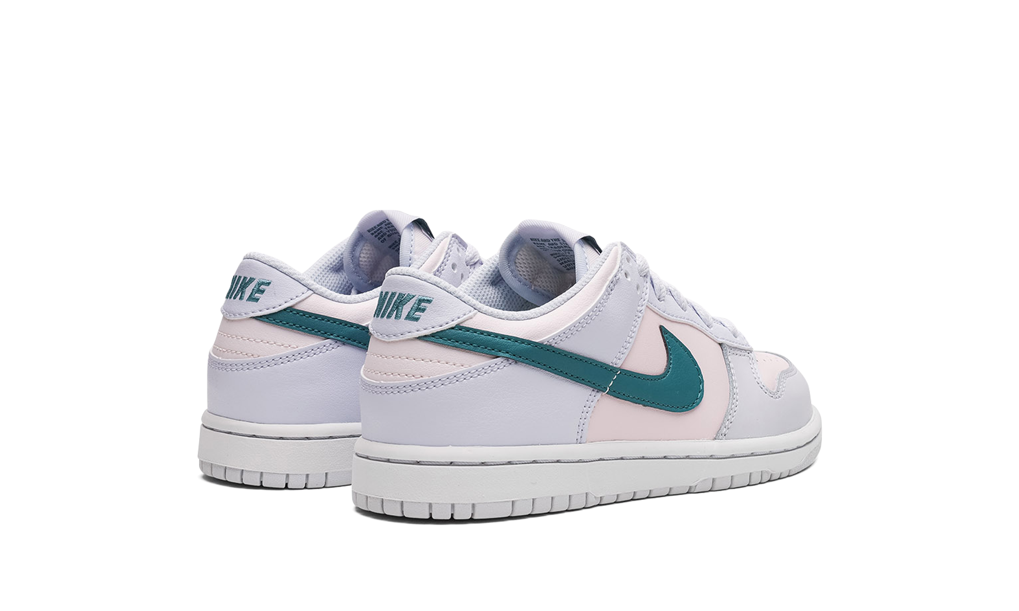 nike dunk low mineral teal ps+FD1228-002+diagnol right behind view