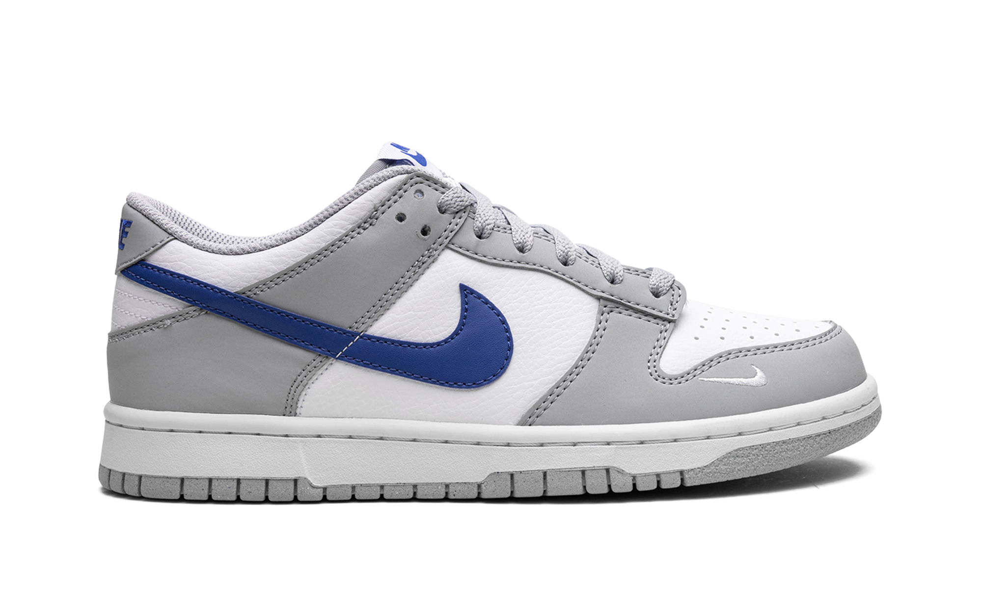 nike dunk low mini swoosh wolf grey game royal gs+FN3878-001+right view