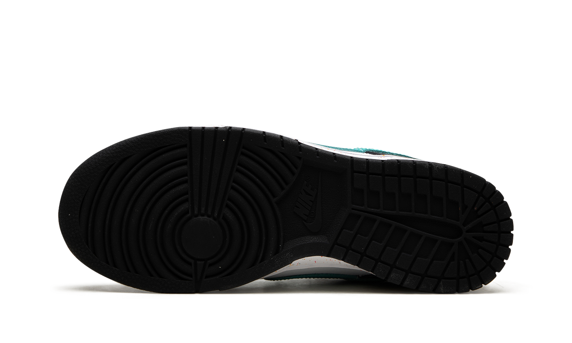nike dunk low multiple swooshes white washed teal women s+FD4623-131+bottom view