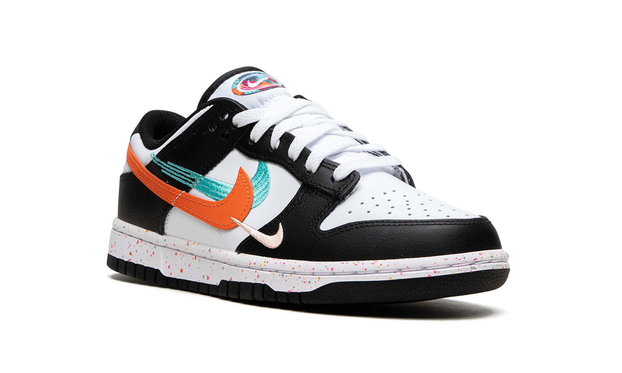 nike dunk low multiple swooshes white washed teal women s+FD4623-131+diagnol right view