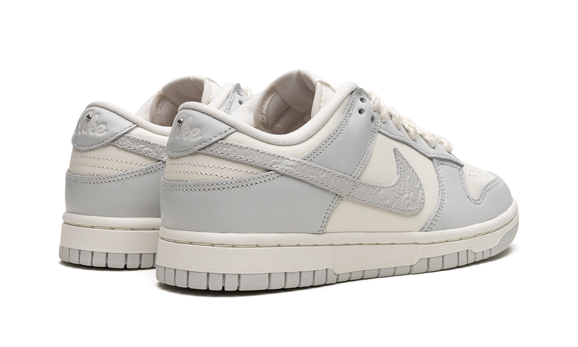 nike dunk low needlework sail aura women s+FJ4553-133+diagnol right behind view