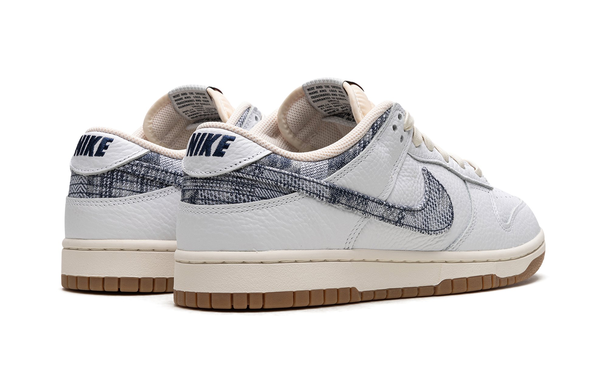 nike dunk low new americana washed denim+FN6881-100+diagnol right behind view