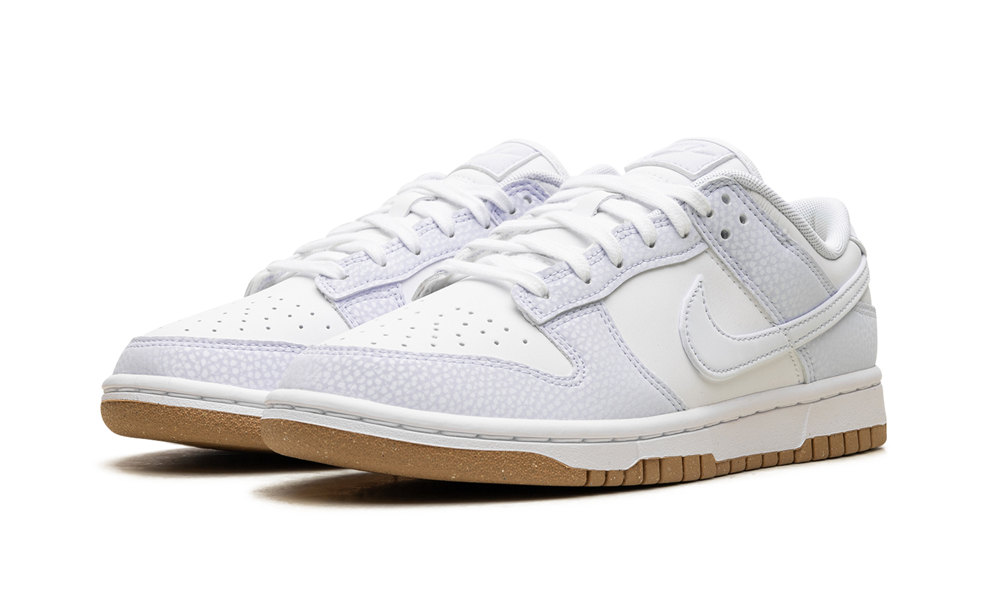 nike dunk low next nature football grey gum women s+FN6345-100+diagnol left view