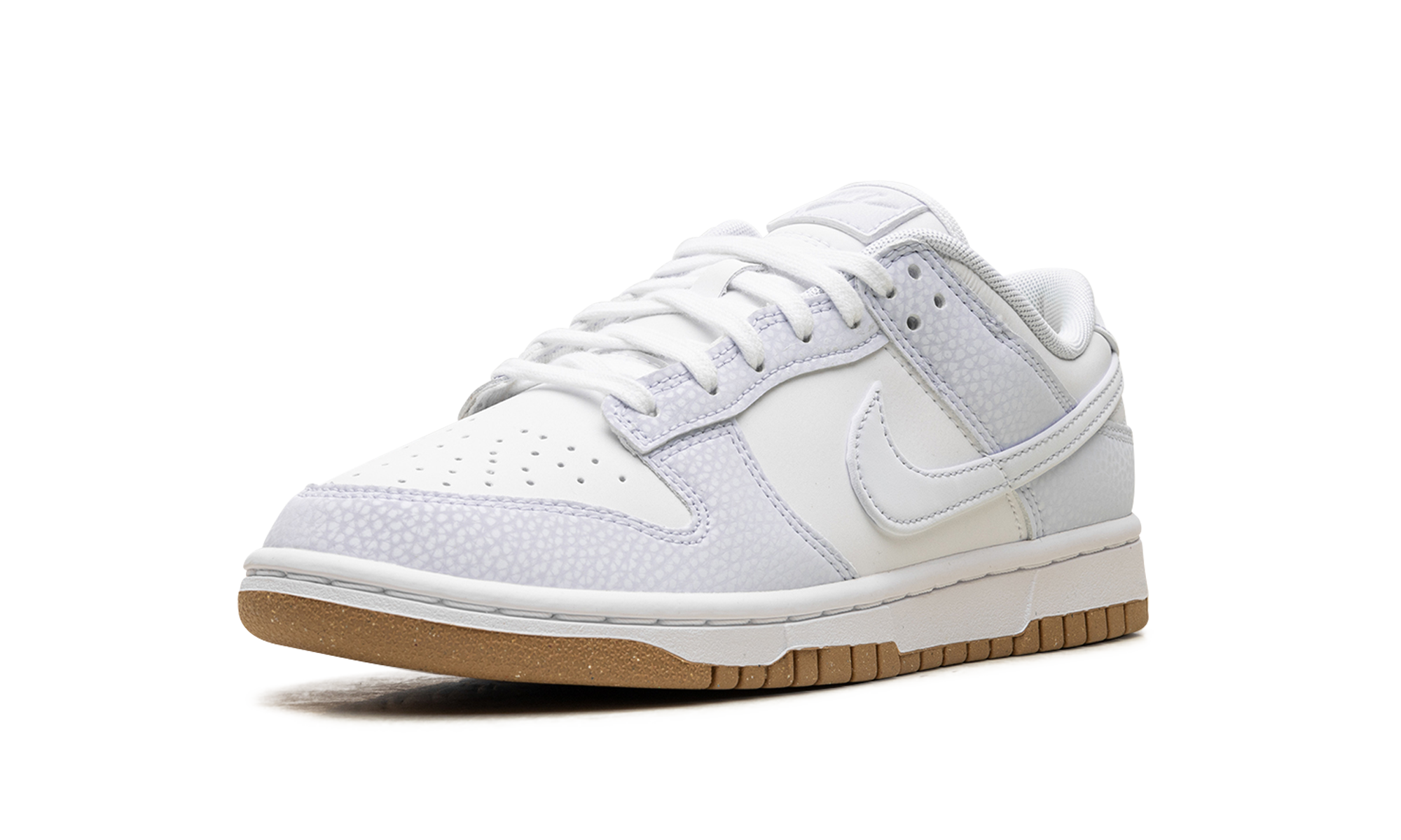 nike dunk low next nature football grey gum women s+FN6345-100+left diagnol single view
