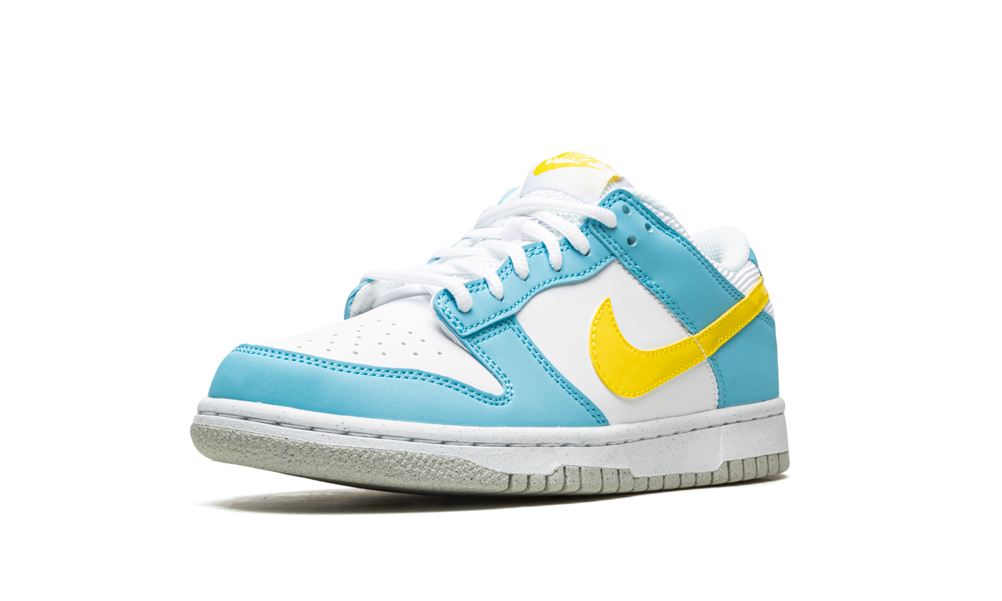 nike dunk low next nature homer simpson gs+DX3382-400+left diagnol single view