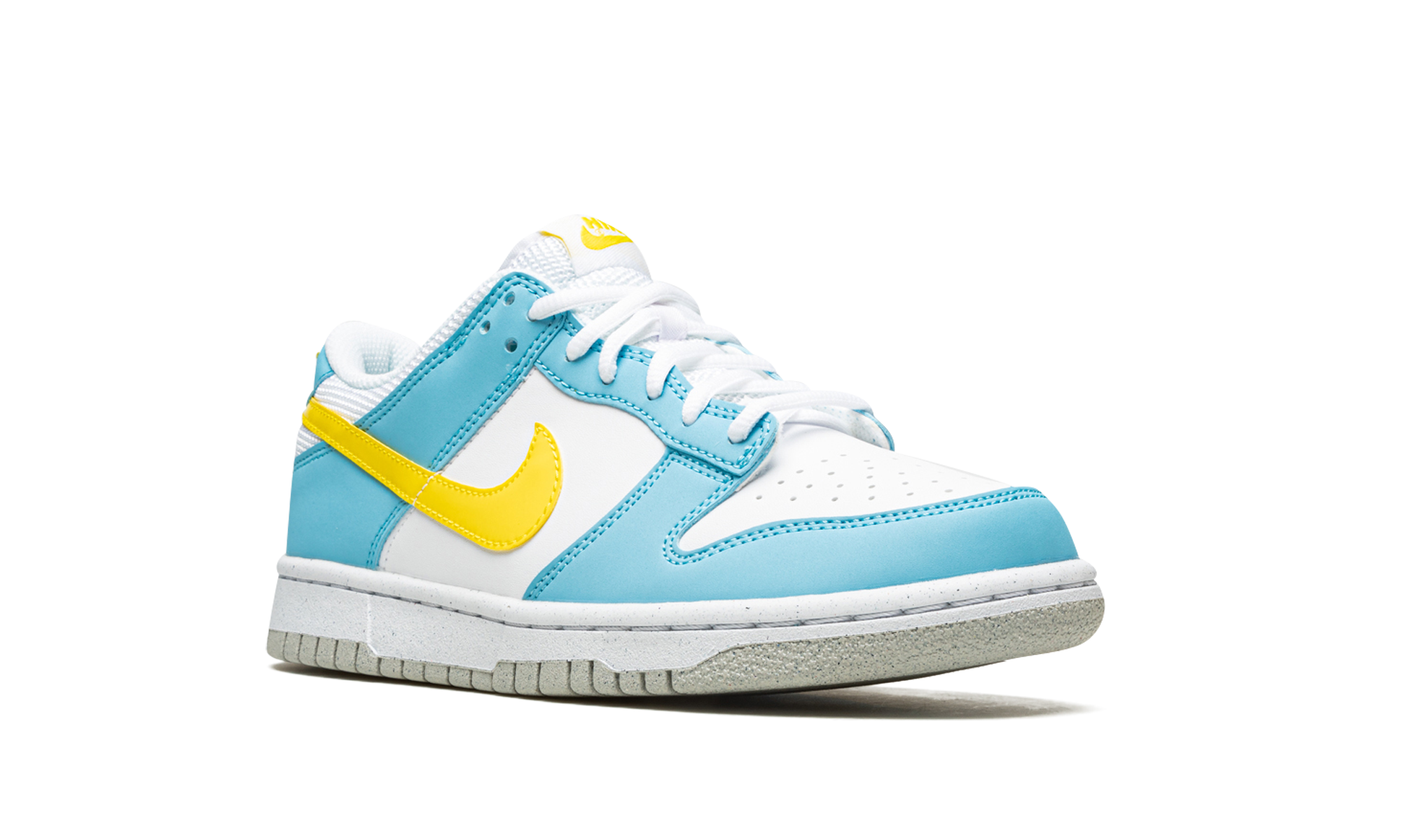 nike dunk low next nature homer simpson gs+DX3382-400+diagnol right view