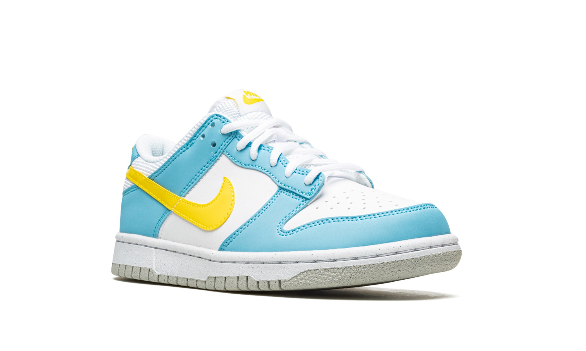 nike dunk low next nature homer simpson gs+DX3382-400+diagnol right view 1