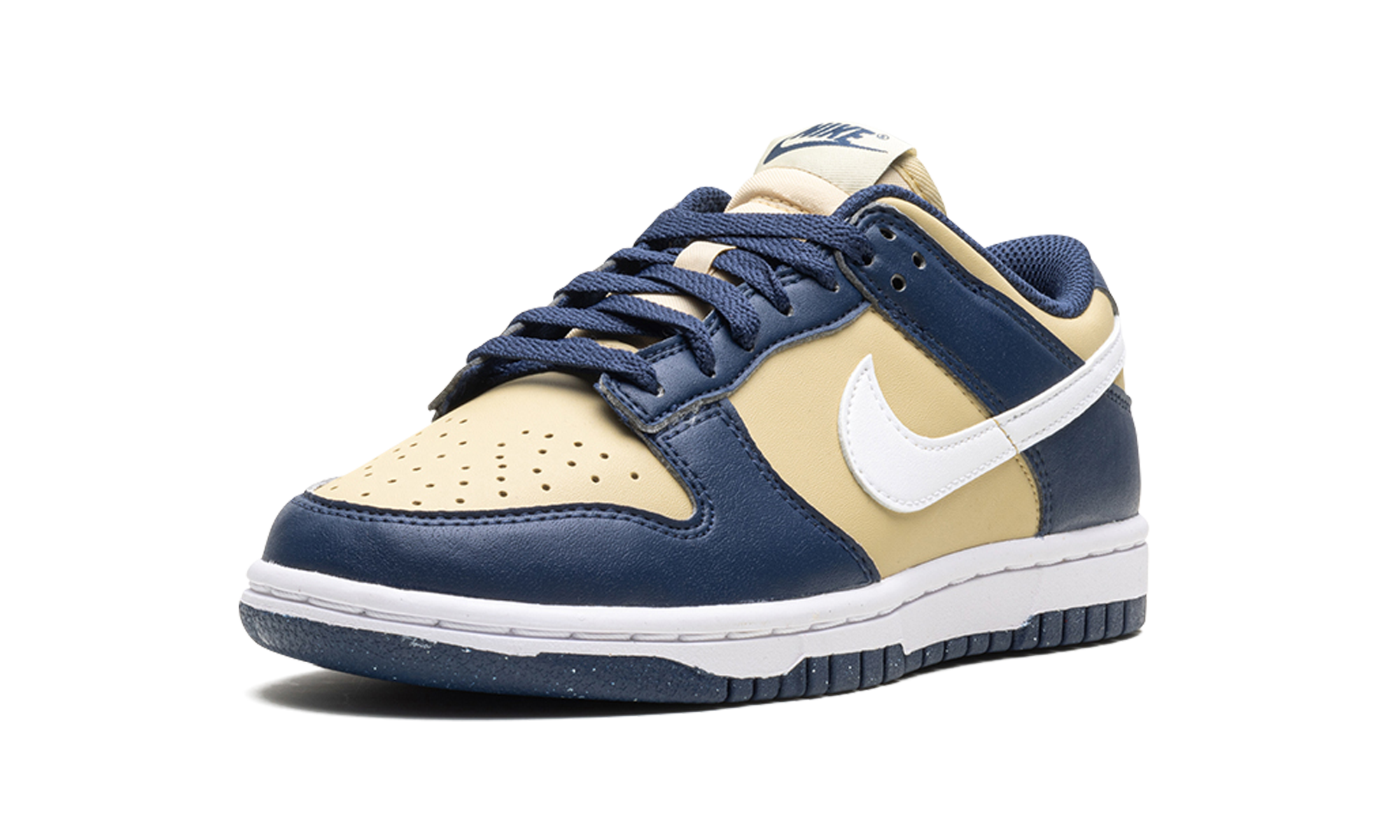 nike dunk low next nature midnight navy gold women s+DD1873-401+left diagnol single view