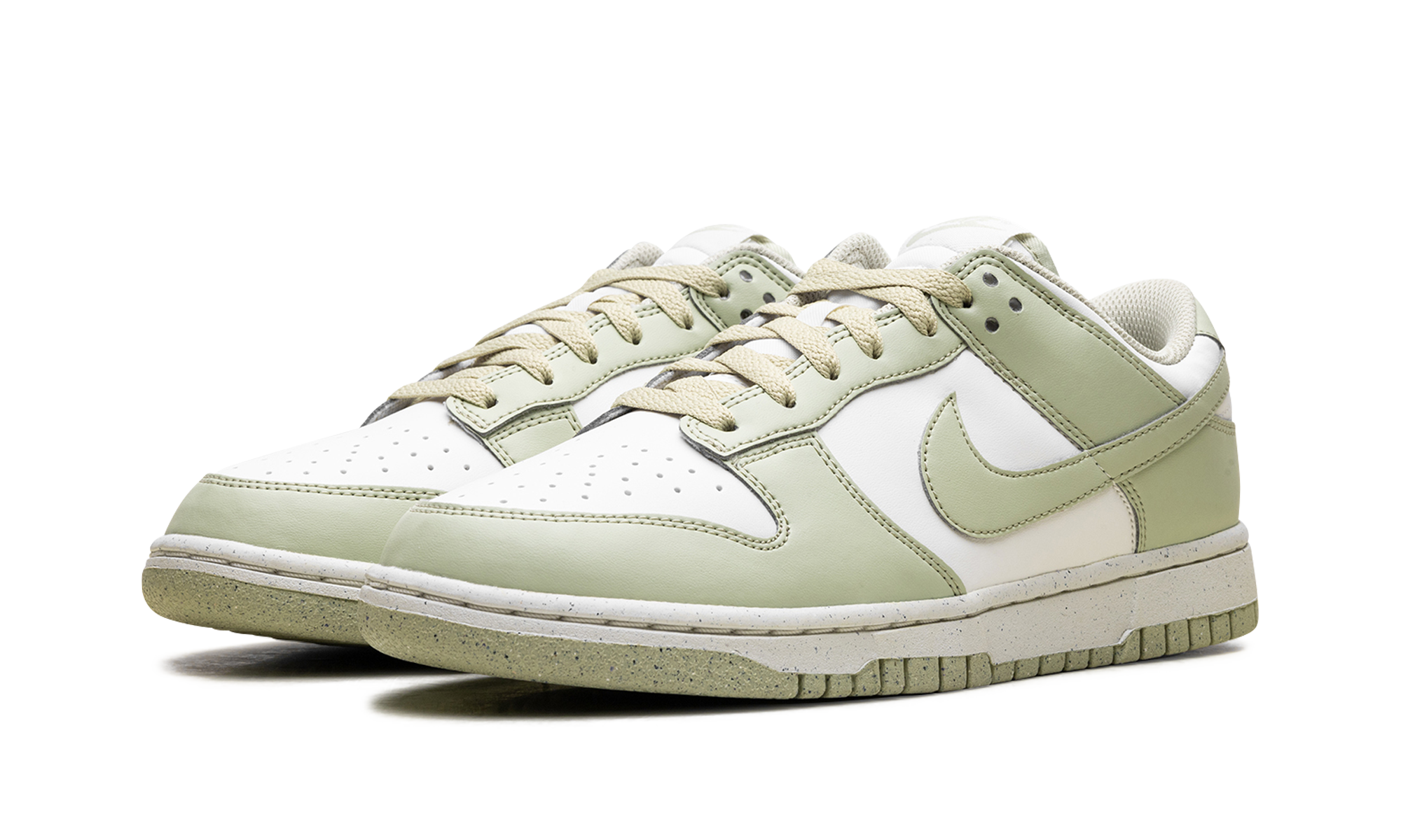 nike dunk low next nature olive aura women s+HF5384-300+diagnol left view