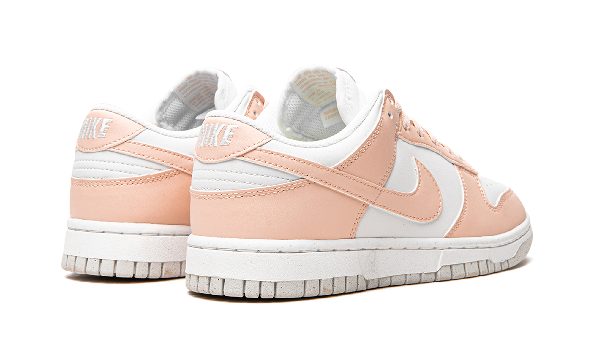 nike dunk low next nature pale coral women s+DD1873-100+diagnol right behind view
