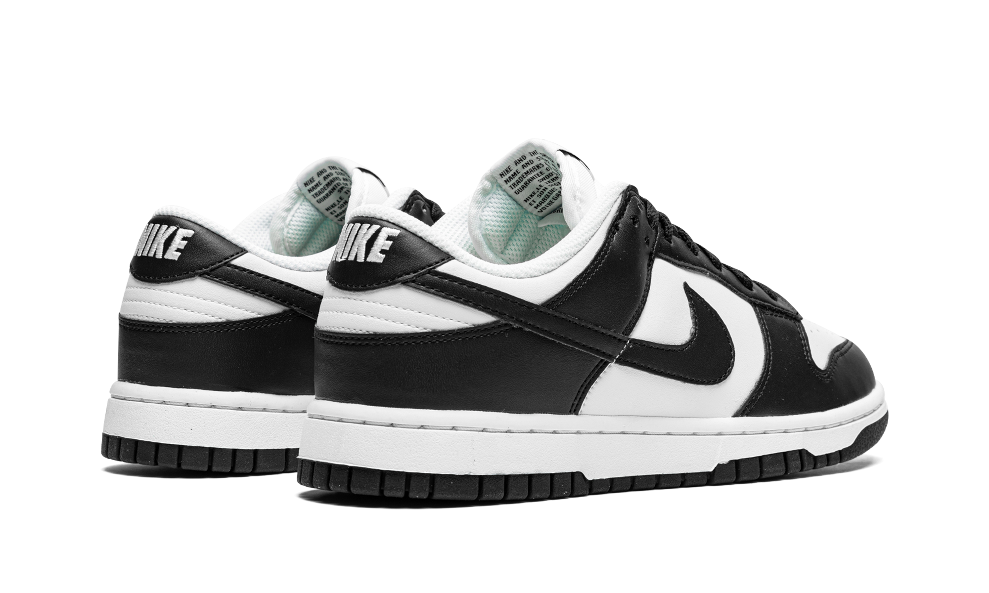 nike dunk low next nature panda women s+DD1873-102+diagnol right behind view