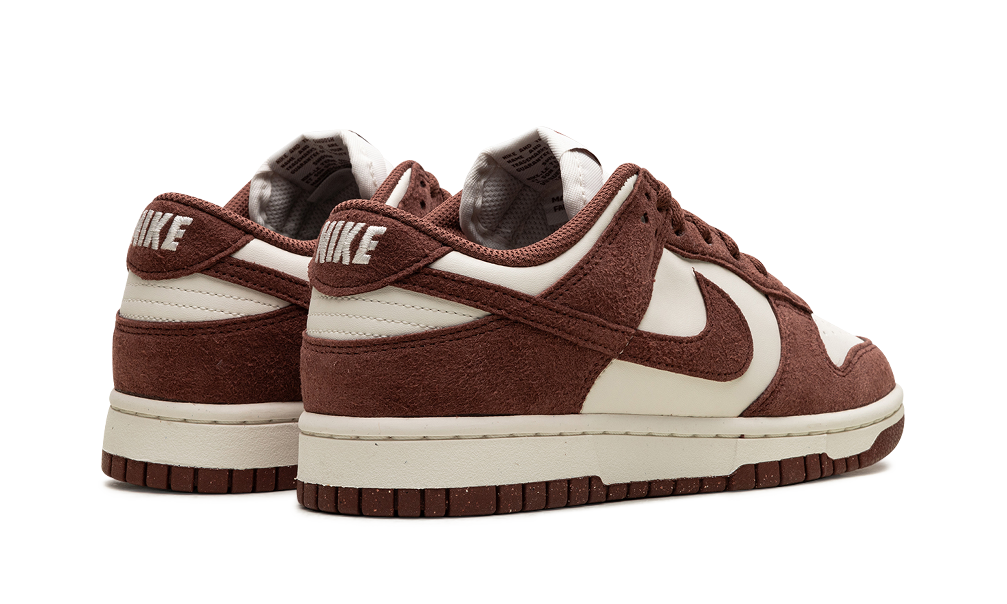 nike dunk low next nature red sepia women s+HJ7673-001+diagnol right behind view