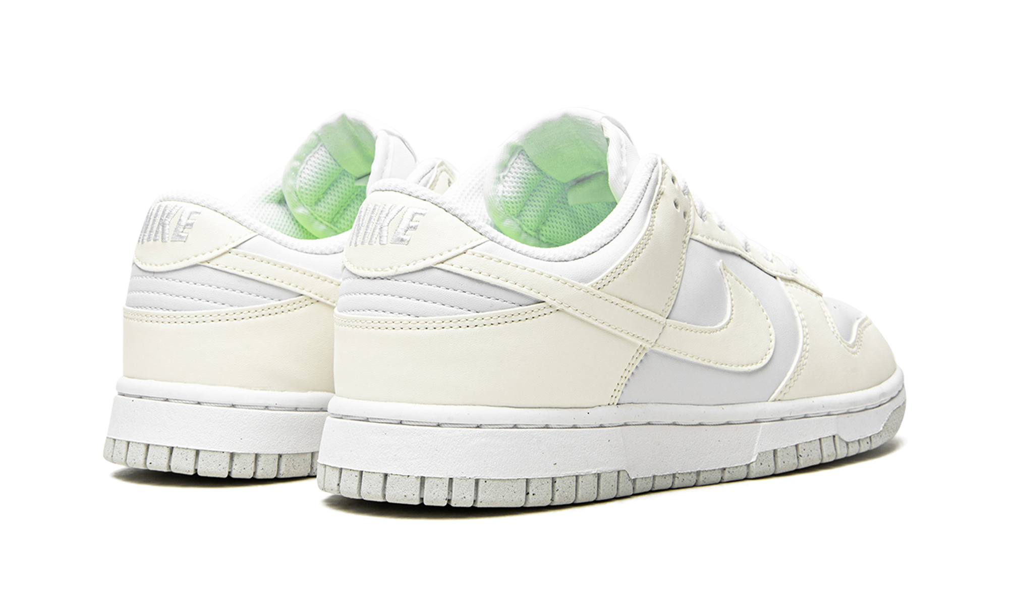 nike dunk low next nature sail women s+DD1873-101+diagnol right behind view