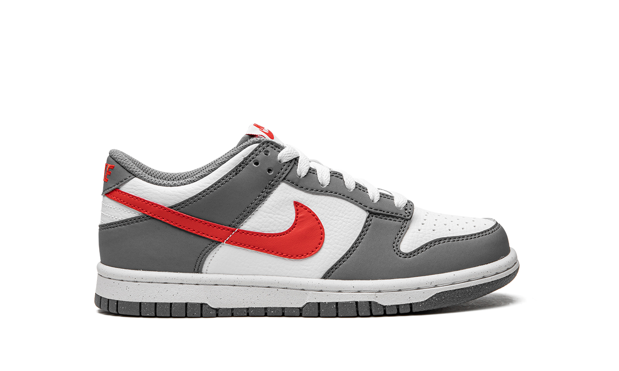 nike dunk low next nature smoke grey light crimson gs+FB8038-001+right view