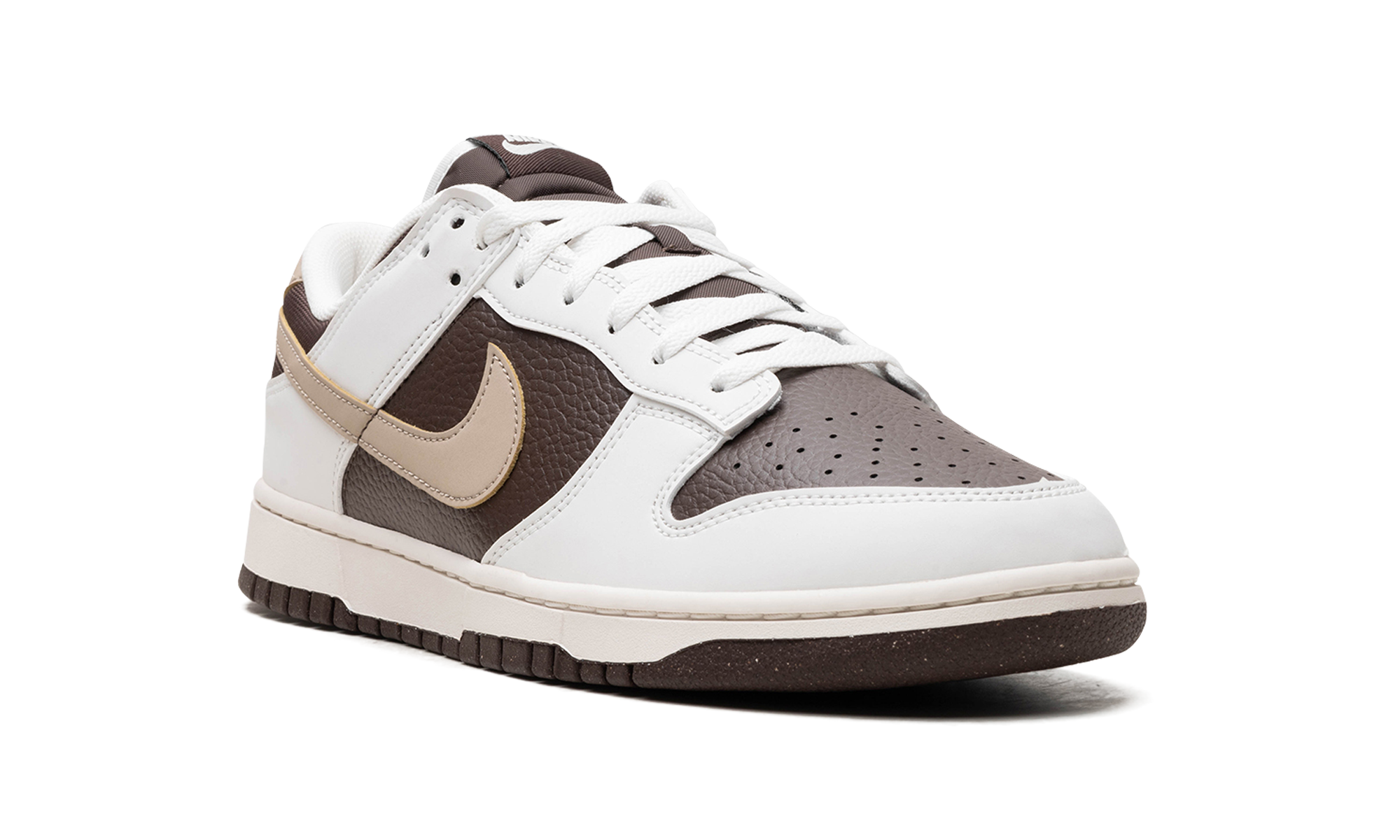 nike dunk low next nature summit white baroque brown+HF4292-100+diagnol right view