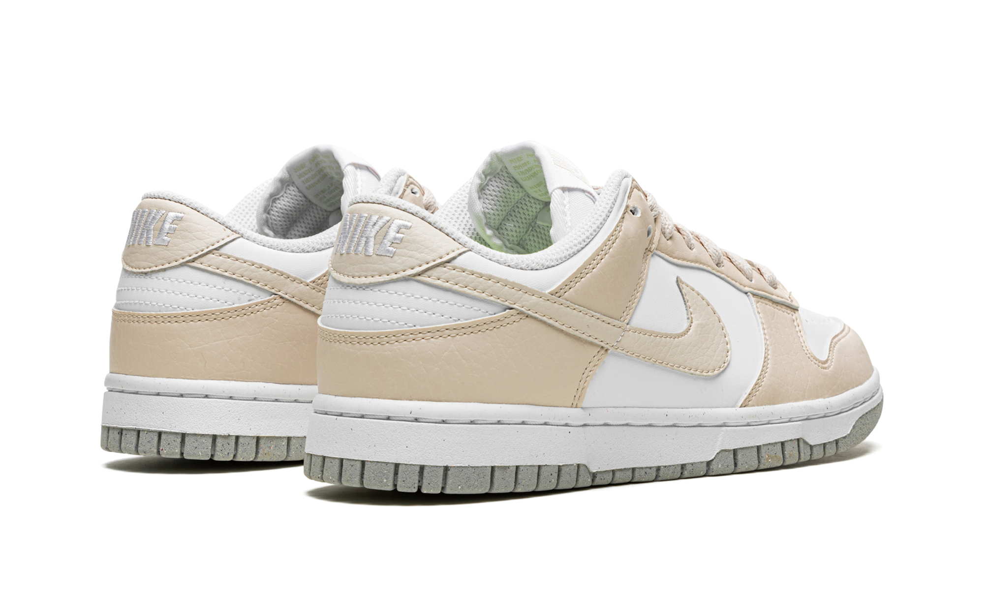 nike dunk low next nature white light orewood brown women s+DN1431-100+diagnol right behind view