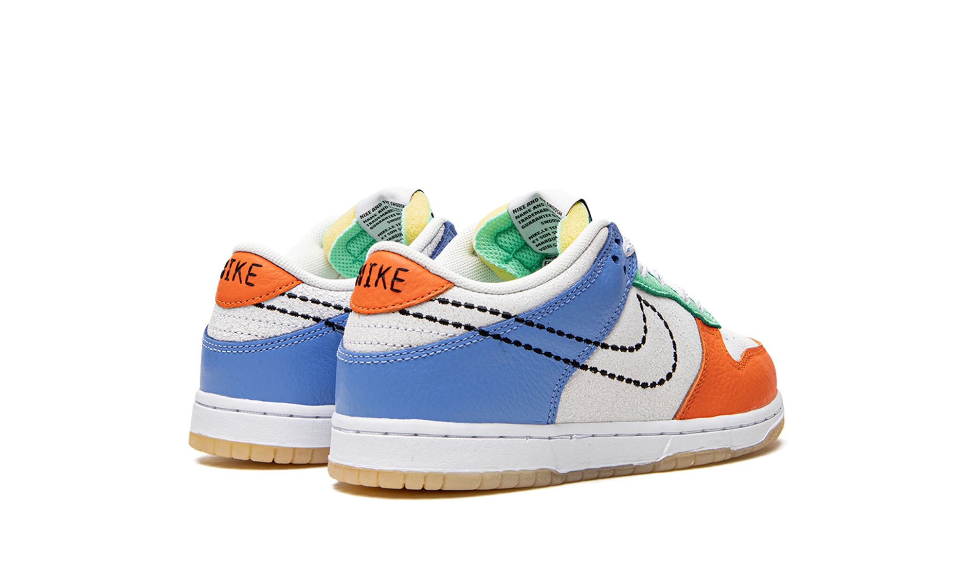 nike dunk low nike 101 ps+DX3364-100+diagnol right behind view