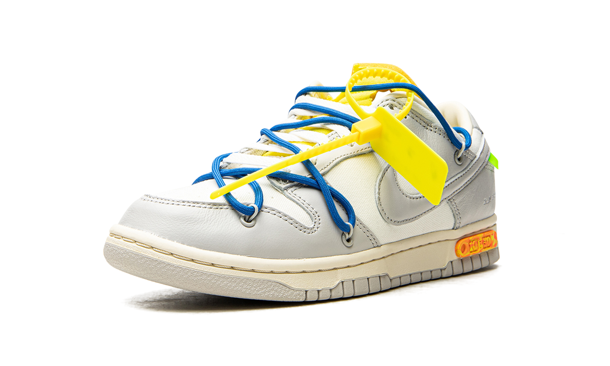 nike dunk low off white lot 10+DM1602-112+left diagnol single view
