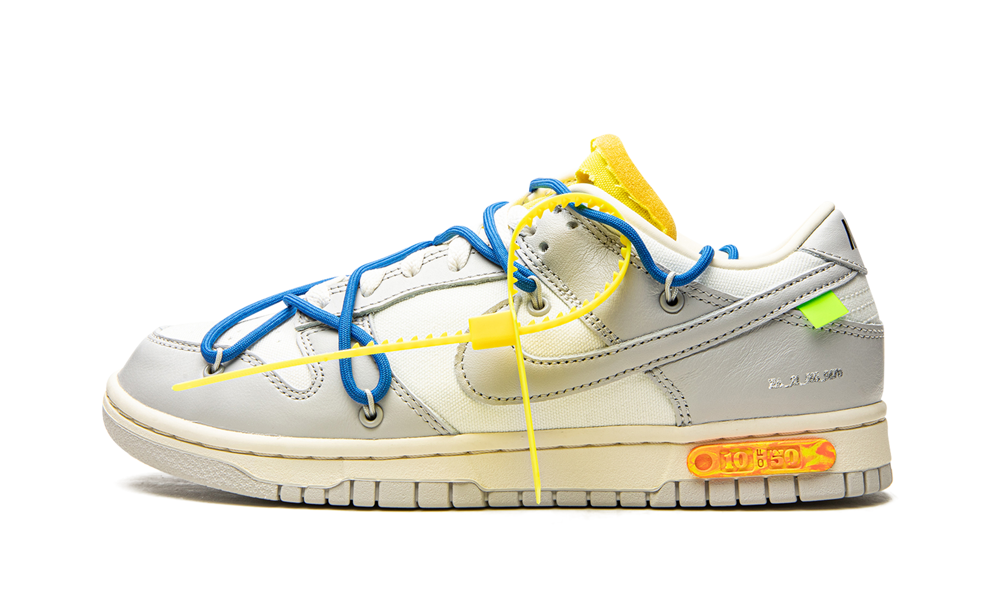 nike dunk low off white lot 10+DM1602-112+diagnol right view 1