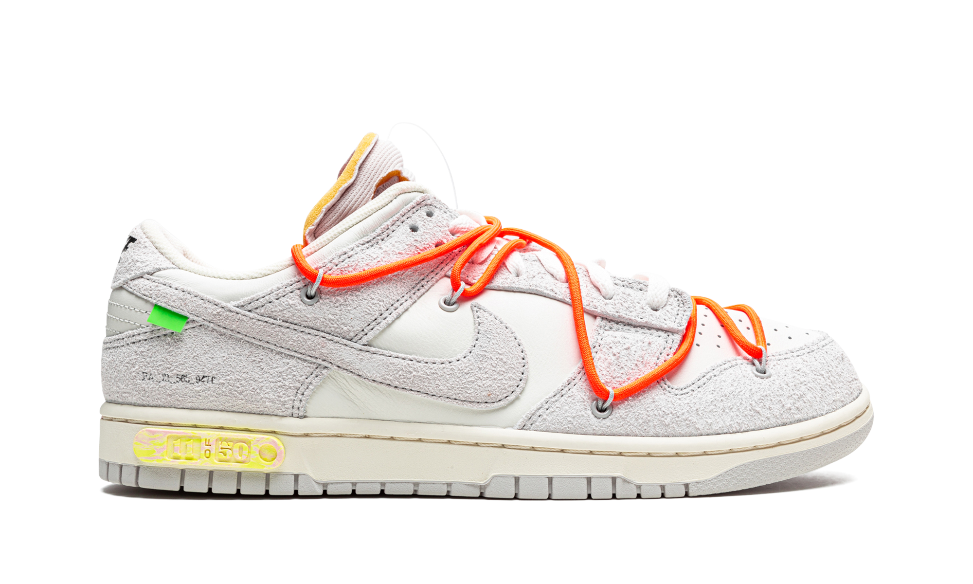 nike dunk low off white lot 11+DJ0950-108+right view