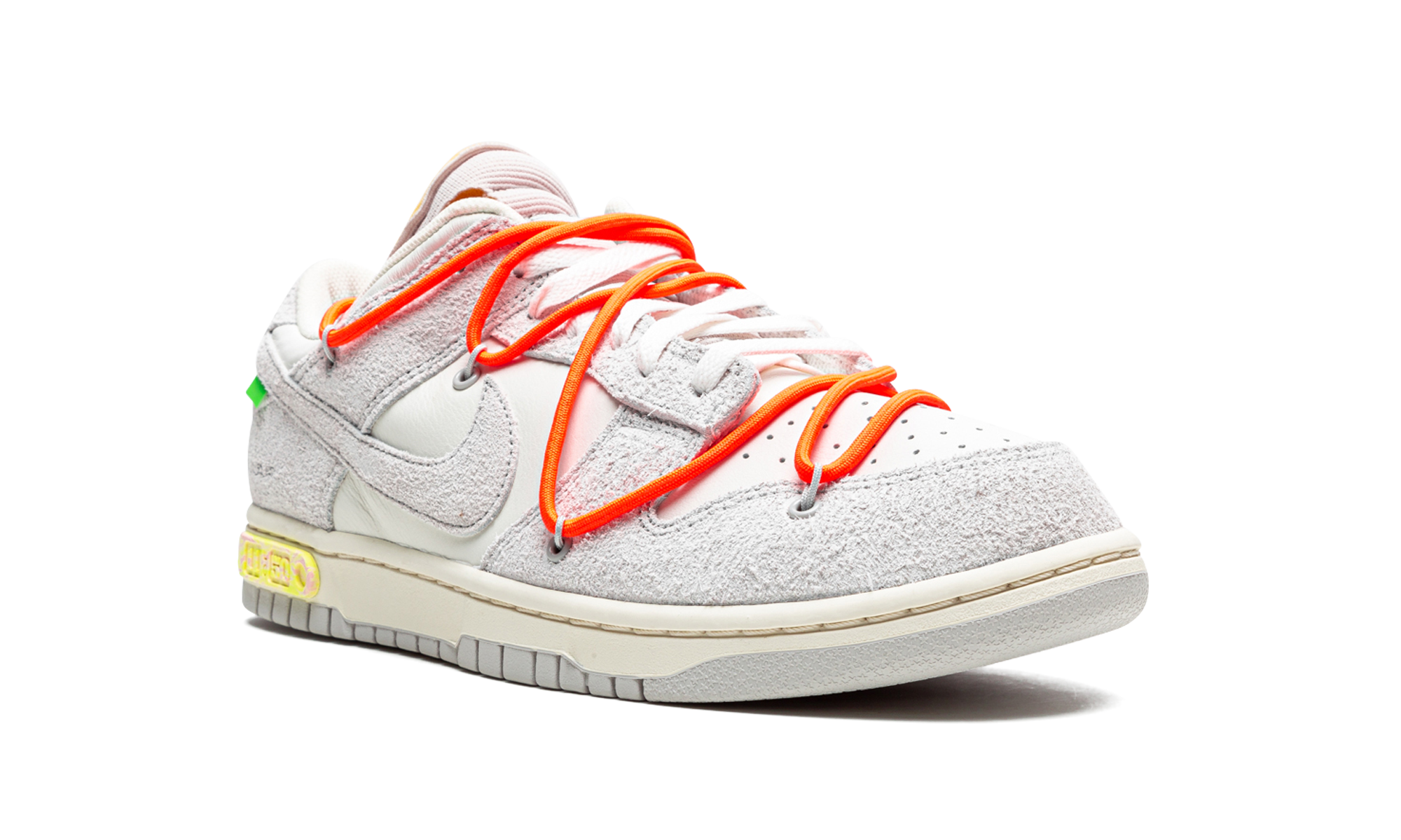 nike dunk low off white lot 11+DJ0950-108+diagnol right view