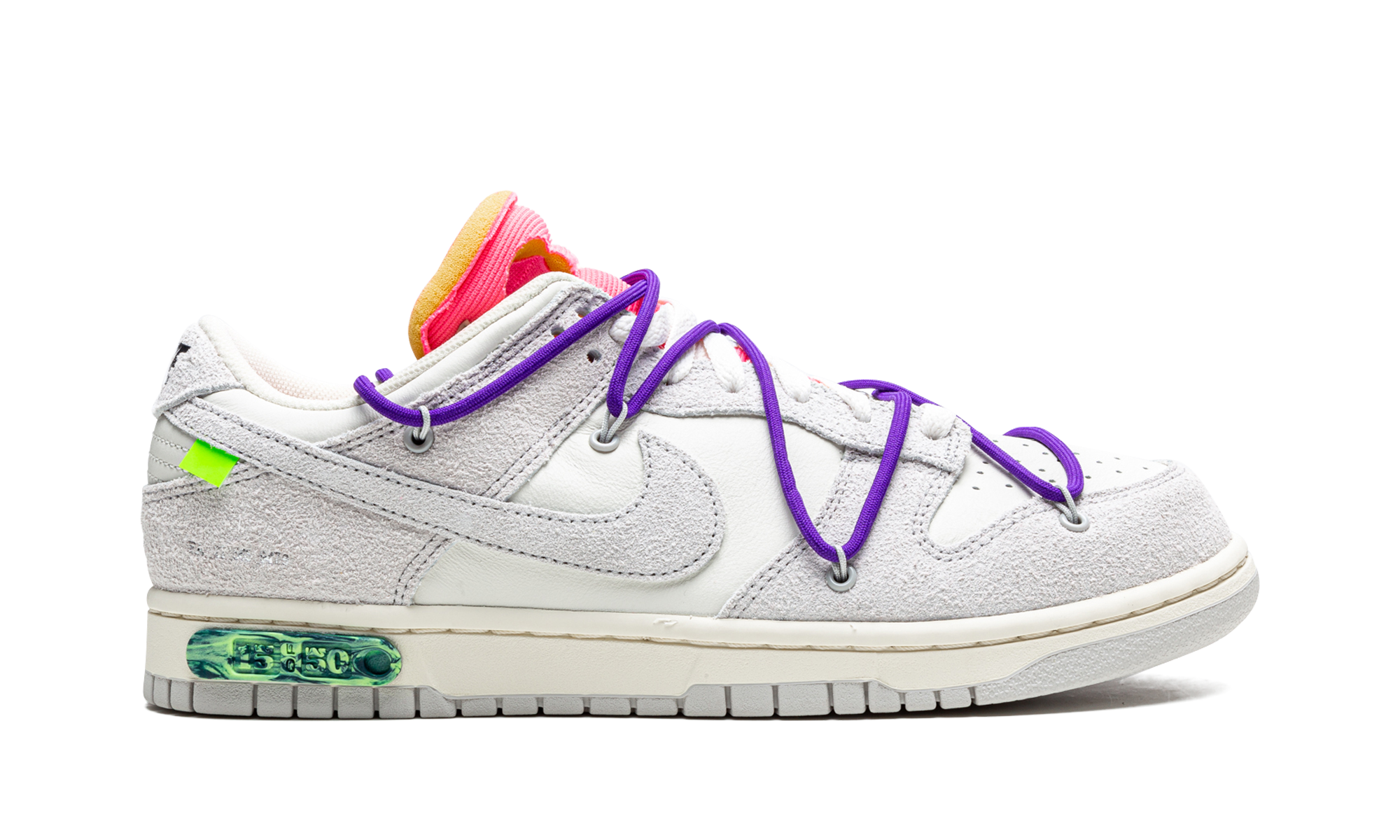 nike dunk low off white lot 15+DJ0950-101+right view