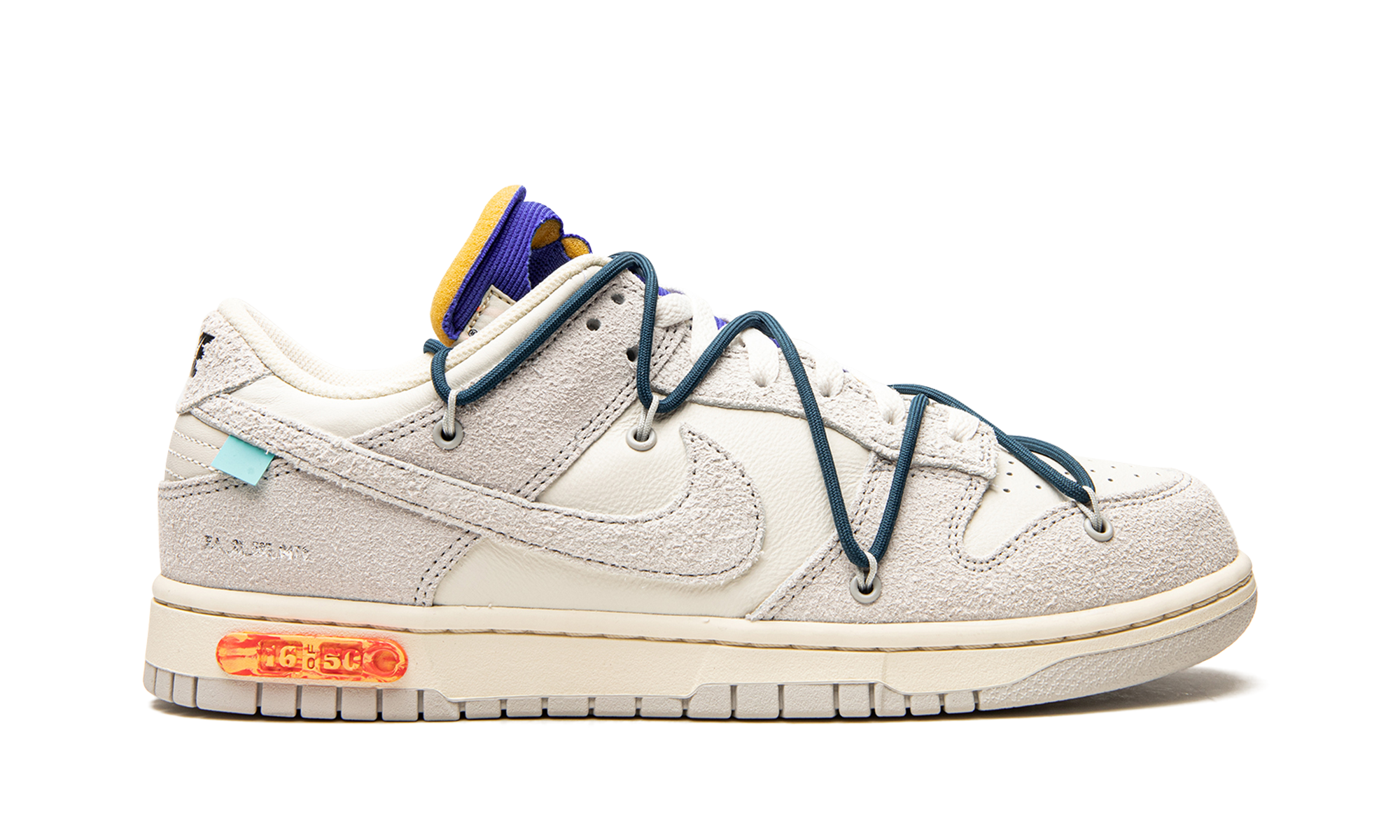 nike dunk low off white lot 16+DJ0950-111+right view