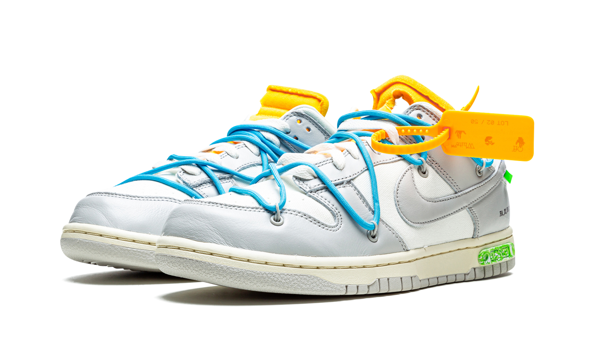 nike dunk low off white lot 2+DM1602-115+diagnol left view