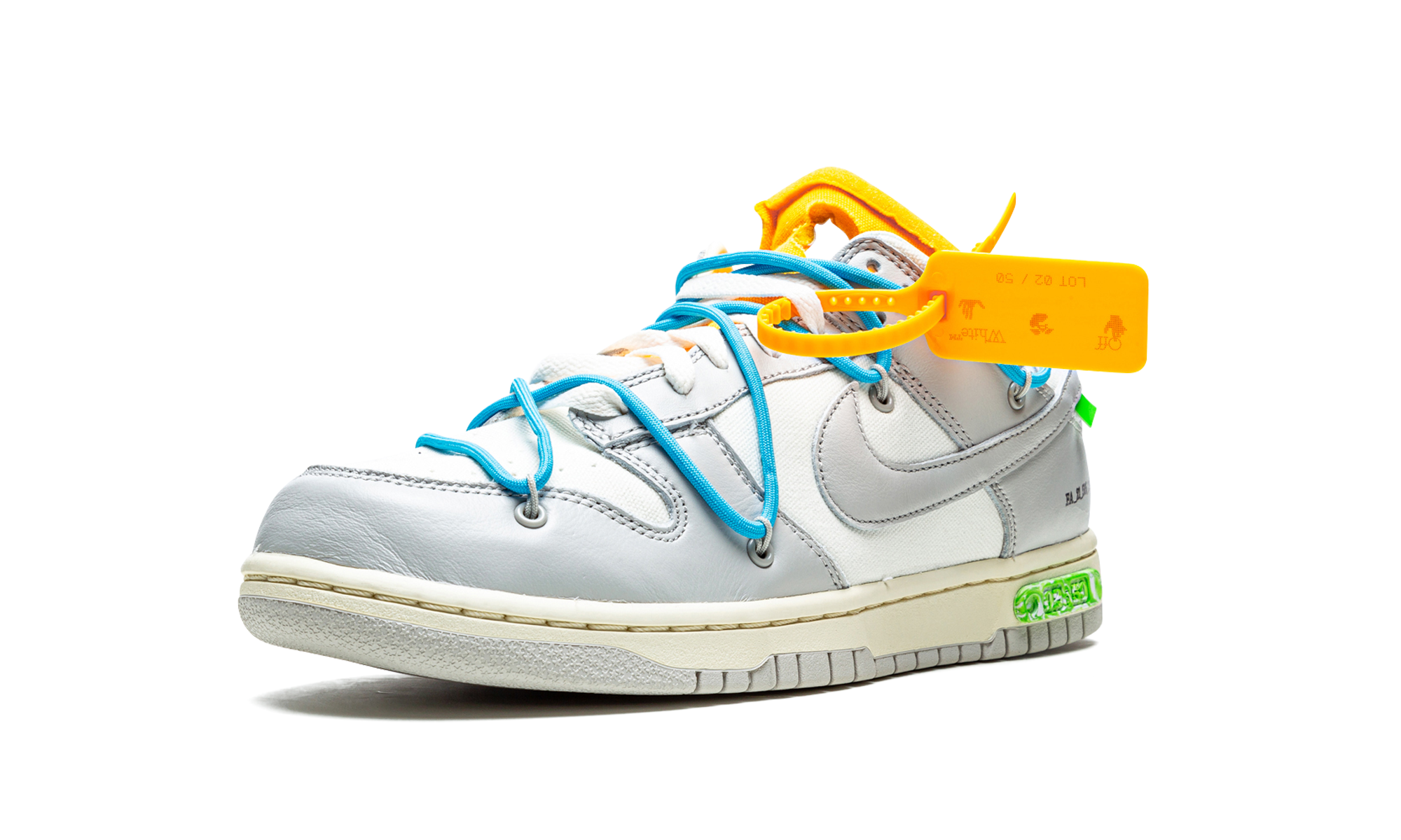 nike dunk low off white lot 2+DM1602-115+left diagnol single view