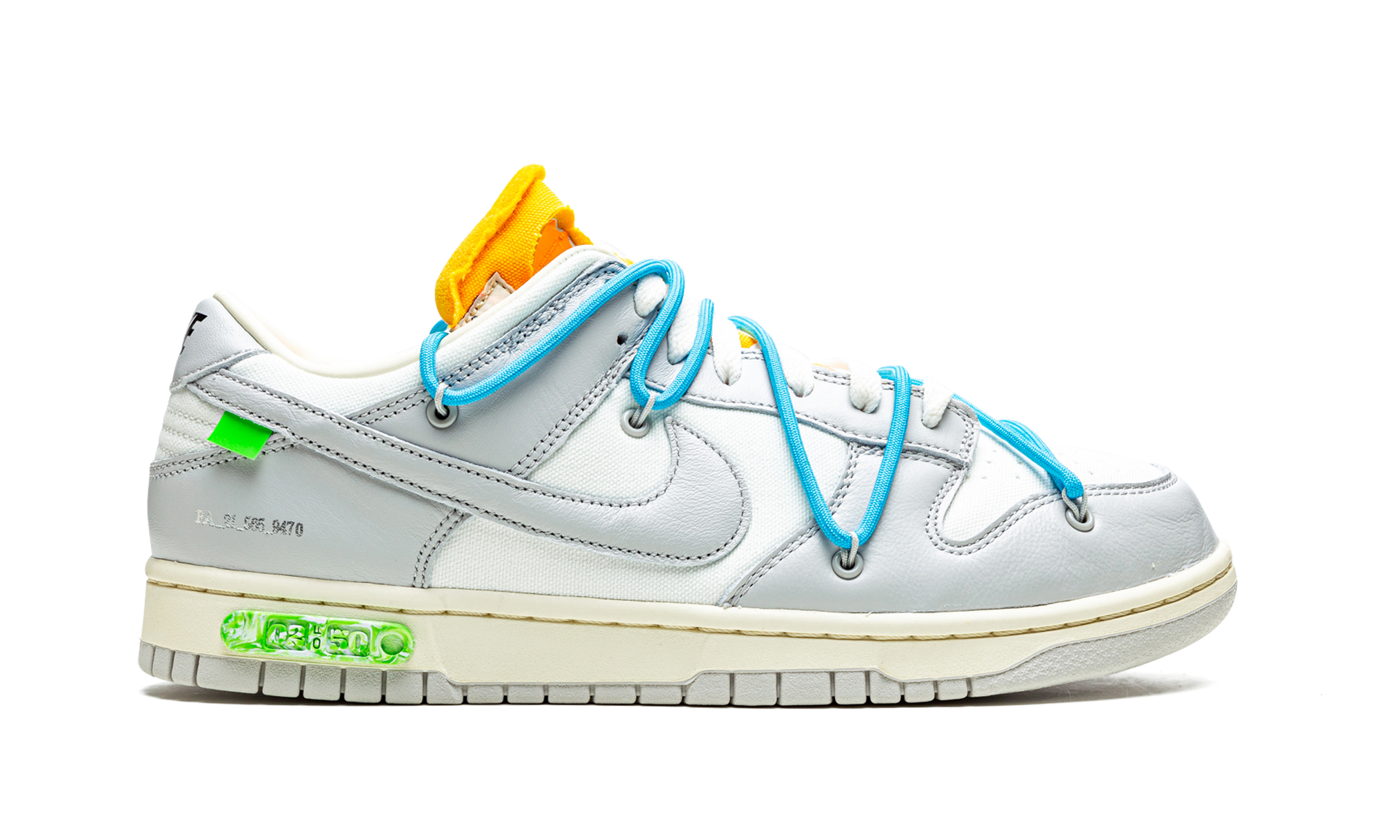 nike dunk low off white lot 2+DM1602-115+right view