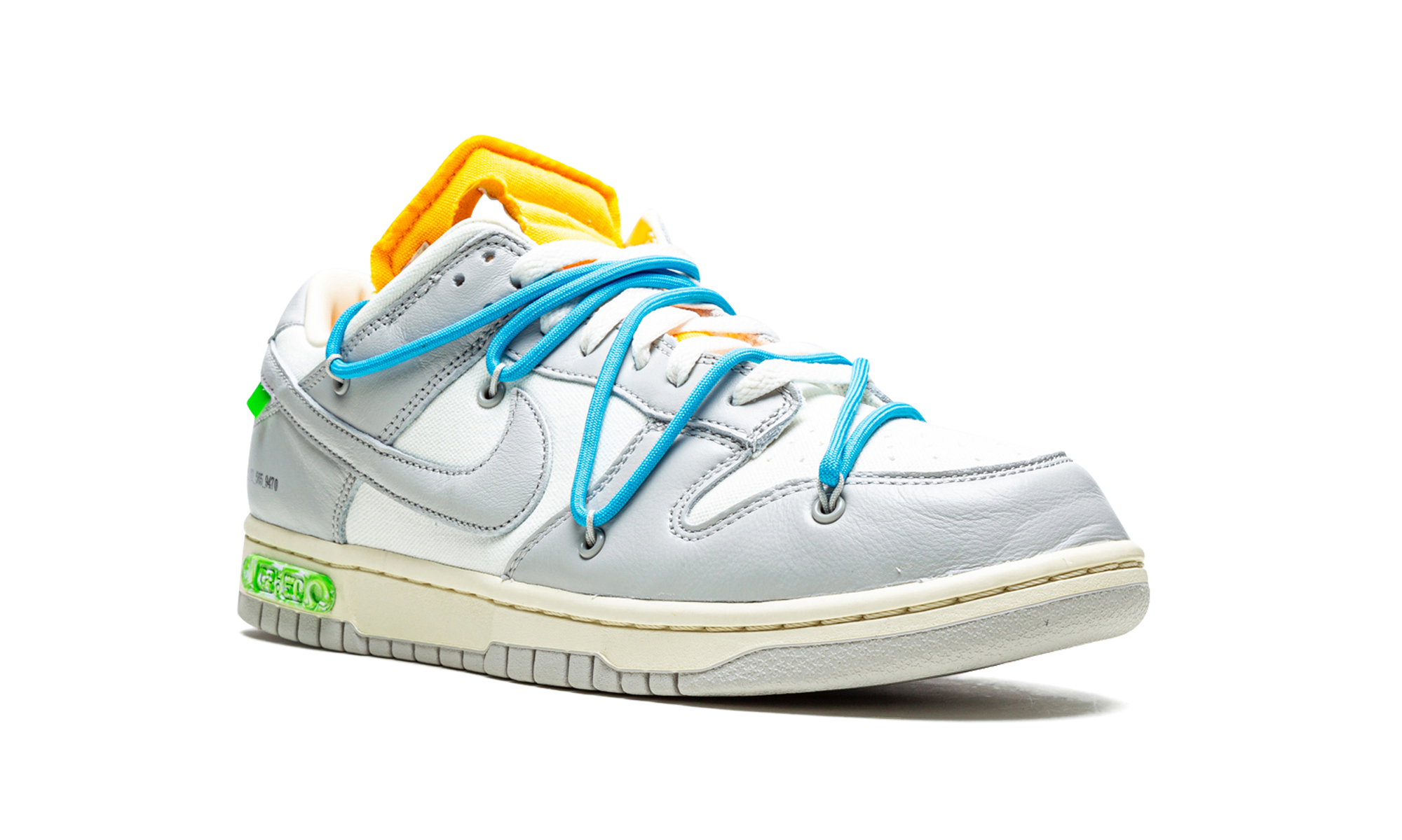 nike dunk low off white lot 2+DM1602-115+diagnol right view