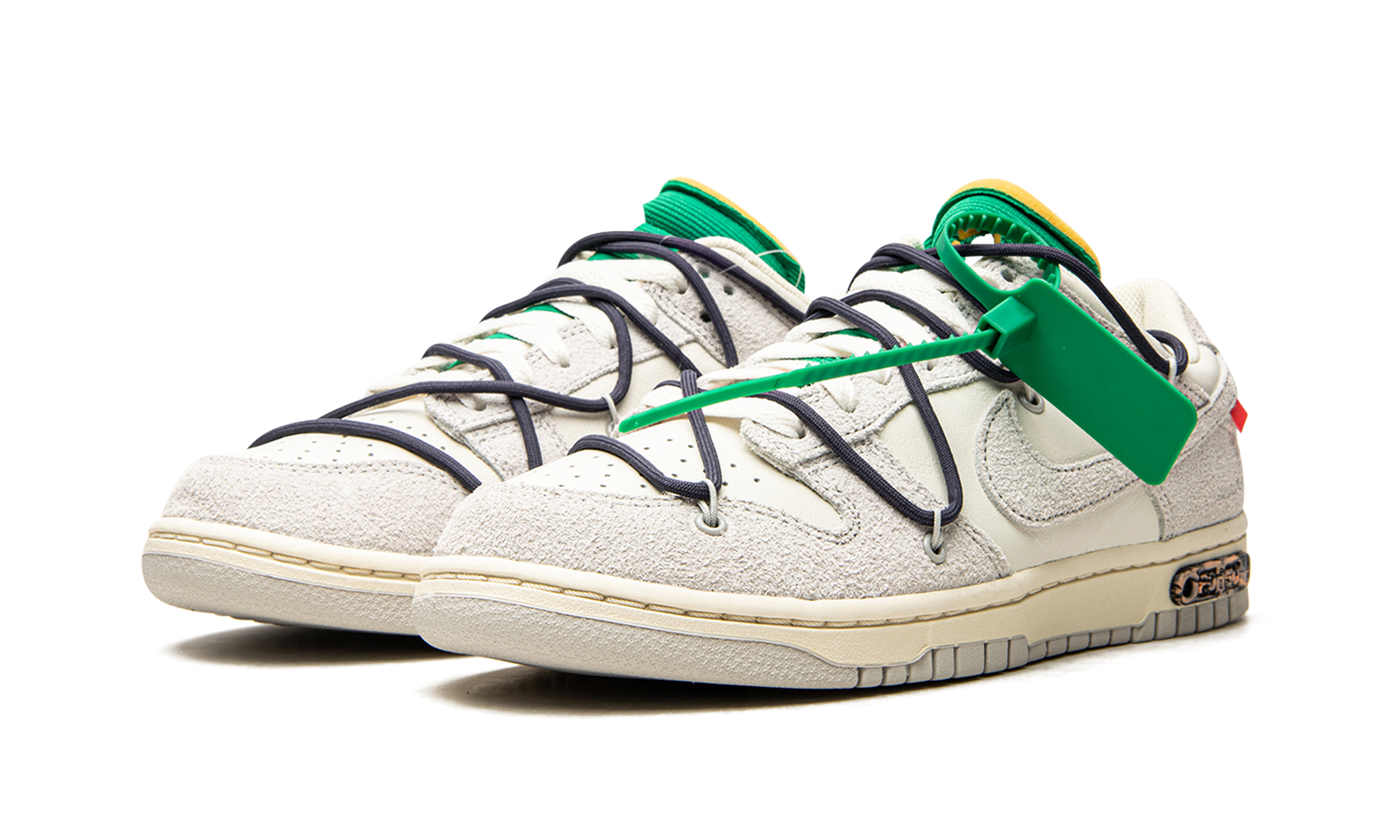 nike dunk low off white lot 20+DJ0950-115+diagnol left view