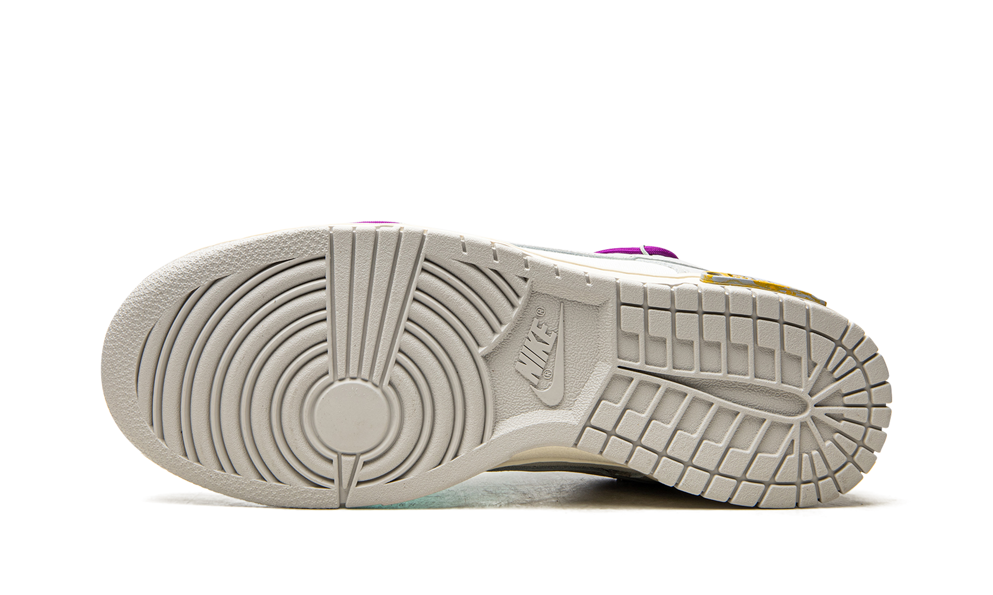 nike dunk low off white lot 21+DM1602-100+bottom view