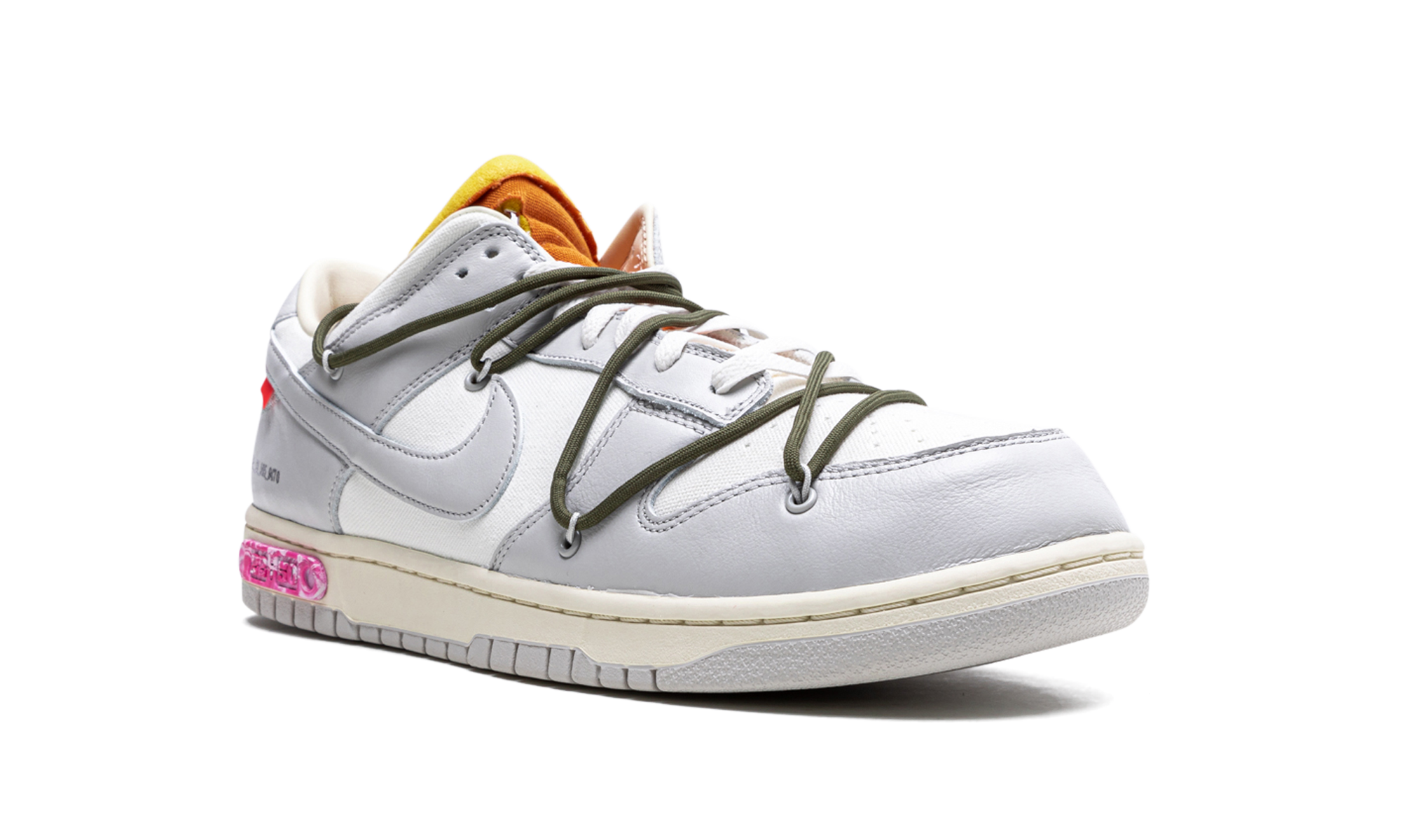 nike dunk low off white lot 22+DM1602-124+diagnol right view