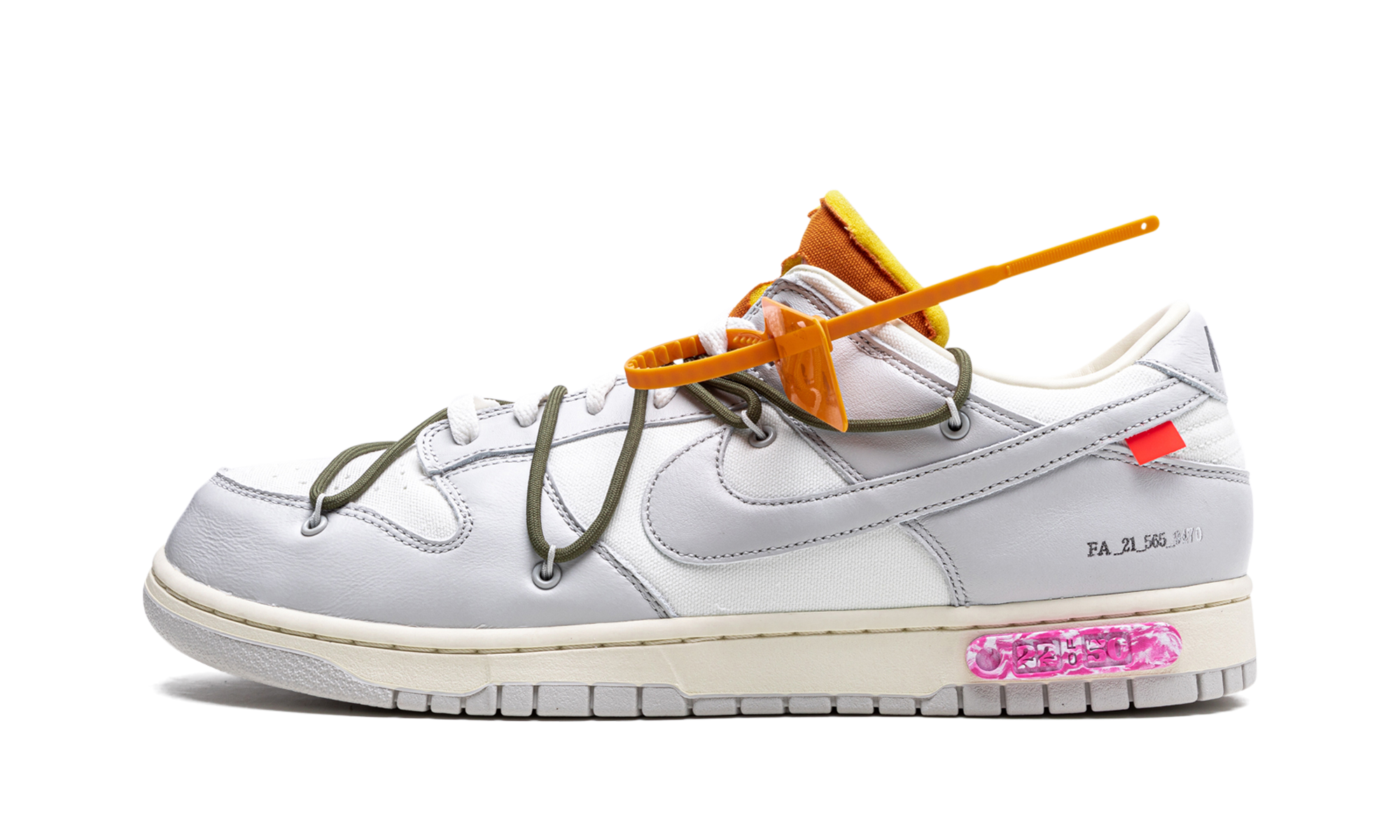 nike dunk low off white lot 22+DM1602-124+diagnol right view 1